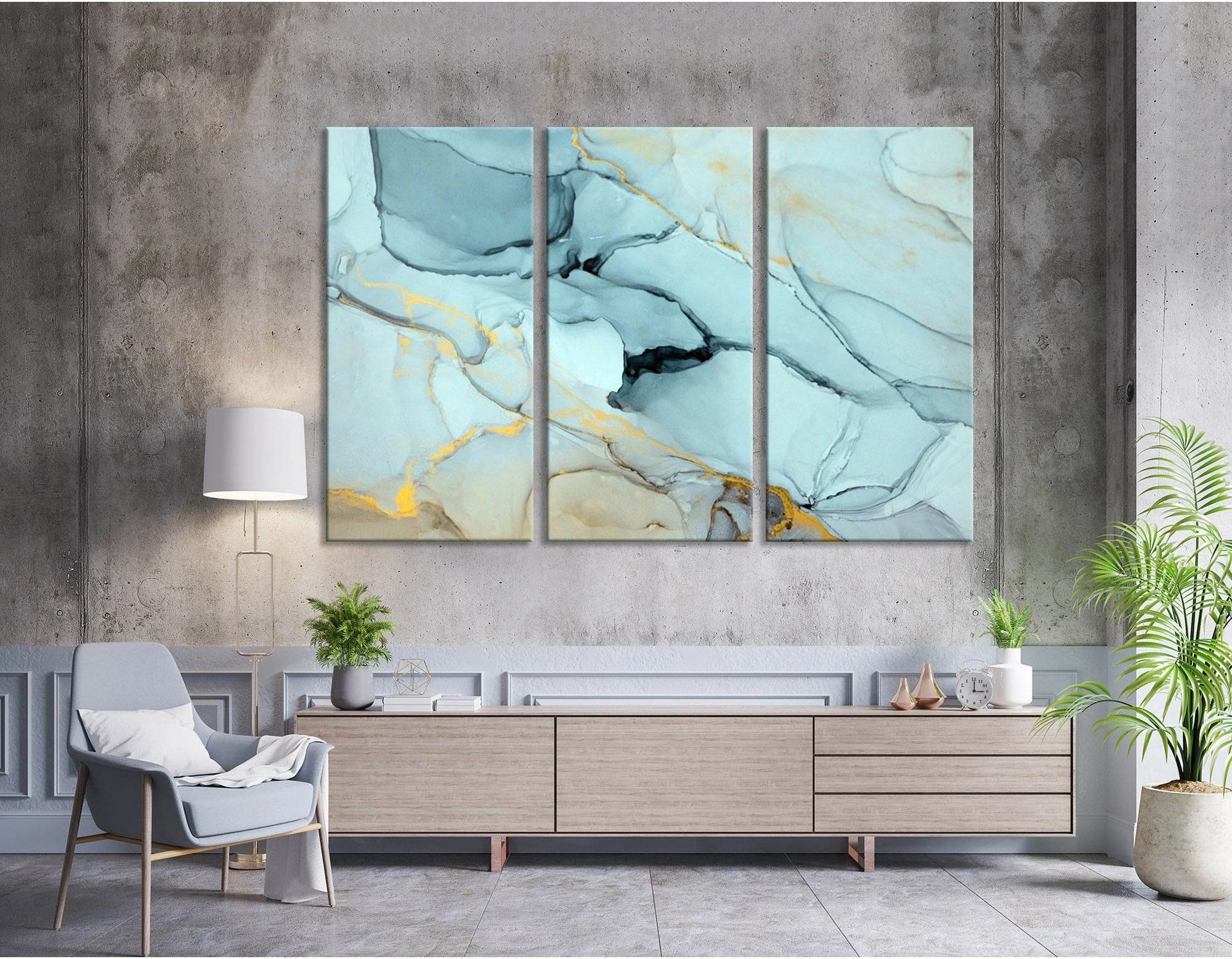 Light Mint Fashionable Abstract №04414 Ready to Hang Canvas Print - Zellart Canvas Prints ALL_Products