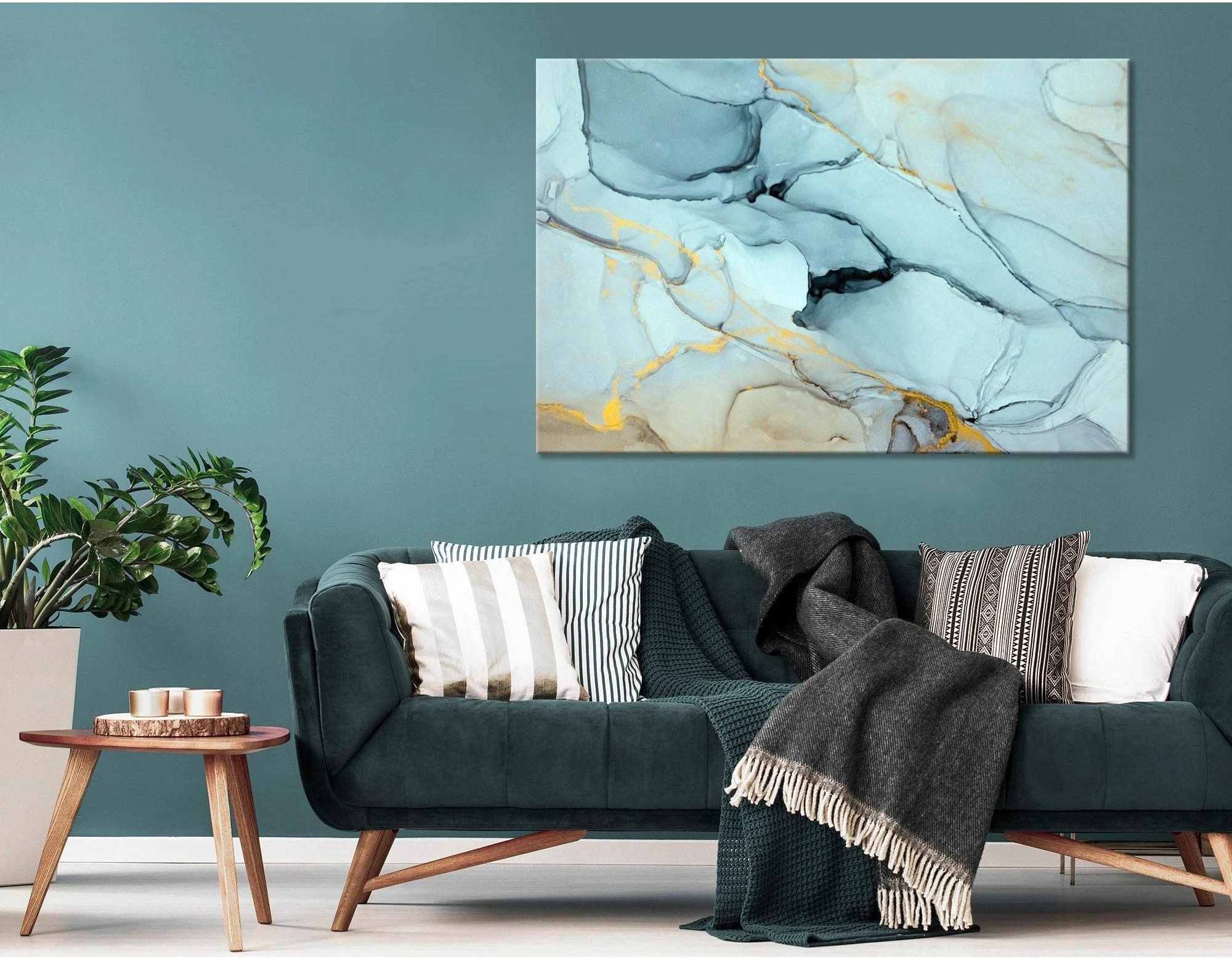 Light Mint Fashionable Abstract №04414 Ready to Hang Canvas Print - Zellart Canvas Prints ALL_Products