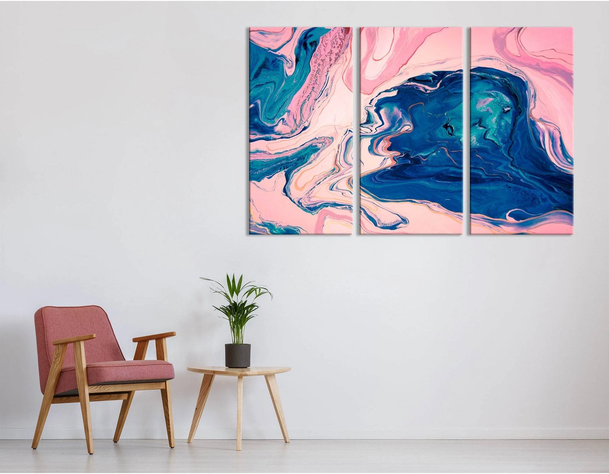Light Pink And Blue Abstract №04350 Ready to Hang Canvas Print - Zellart Canvas Prints ALL_Products