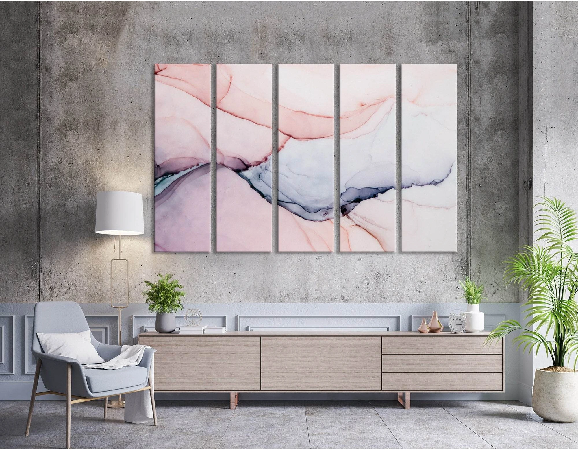 Light Pink And Purple Abstract №04353 Ready to Hang Canvas Print - Zellart Canvas Prints ALL_Products