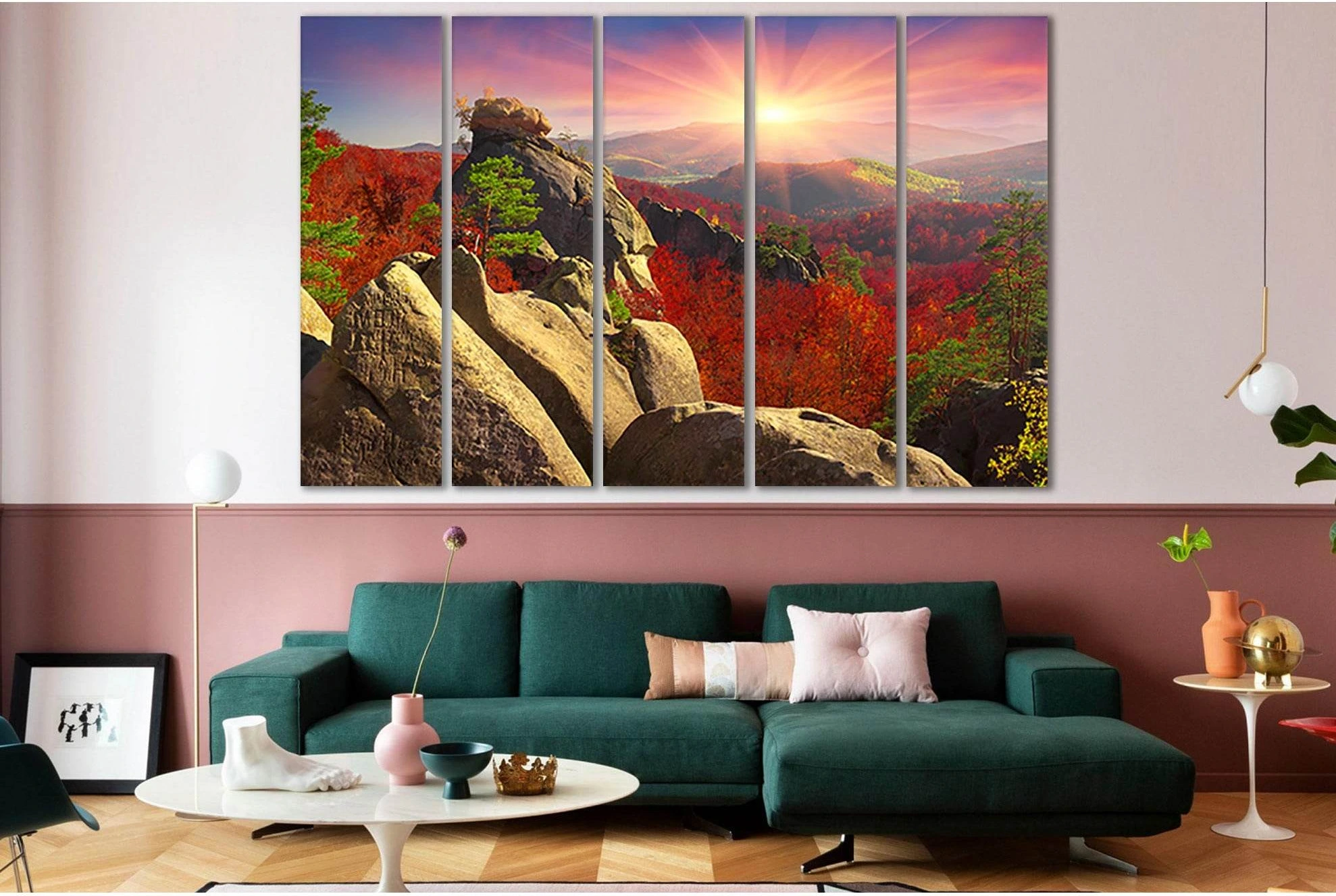 Light Rays Carpathians Ukraine №SL292 Ready to Hang Canvas Print - Zellart Canvas Prints 0new, ALL_Products, SUNRISE & SUNSET WALL ART