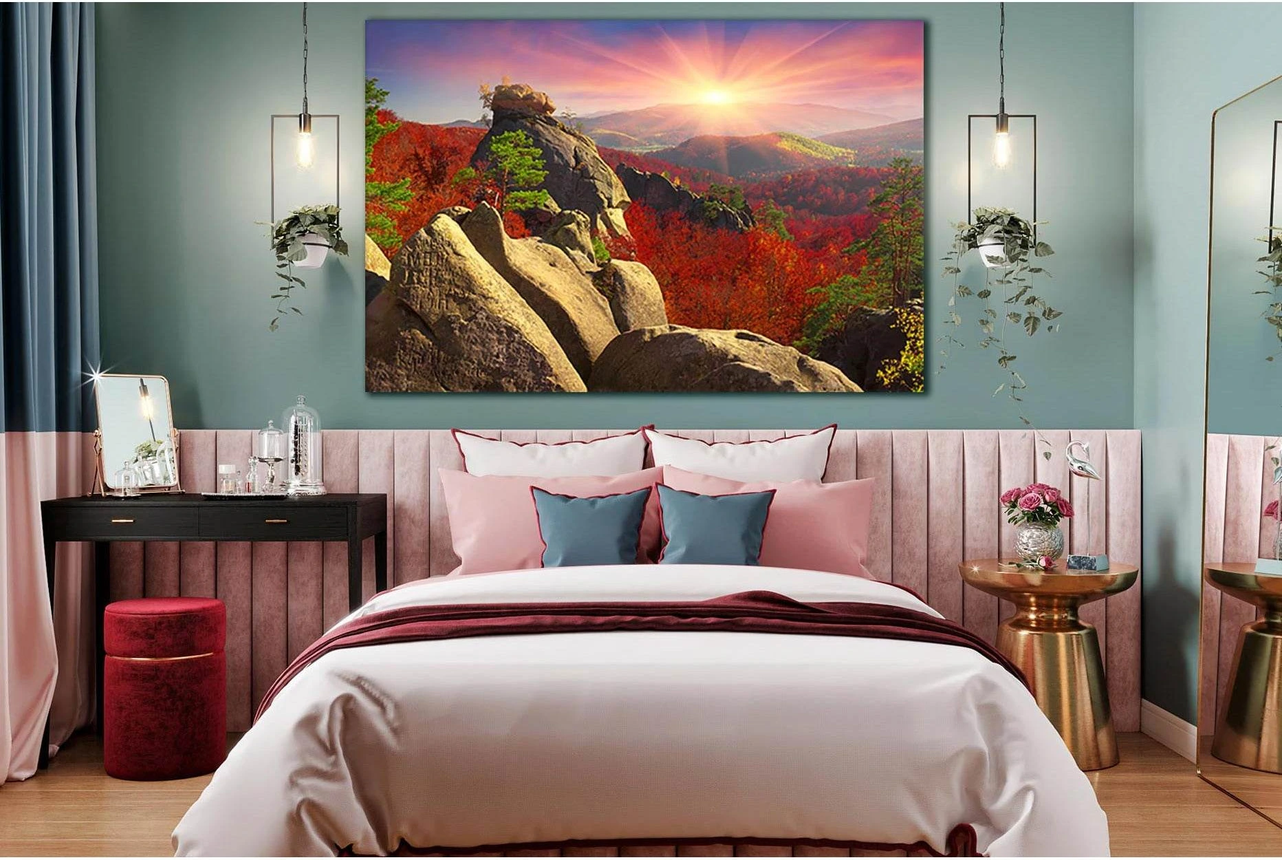 Light Rays Carpathians Ukraine №SL292 Ready to Hang Canvas Print - Zellart Canvas Prints 0new, ALL_Products, SUNRISE & SUNSET WALL ART