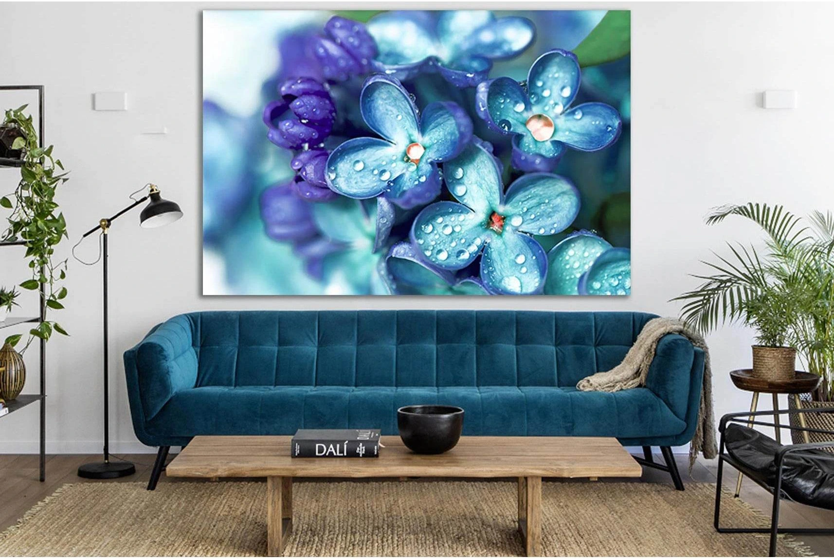 Lilac Flowers With Water Drops №SL676 Ready to Hang Canvas Print - Zellart Canvas Prints 0new, ALL_Products, Floral & Botanical Wall Art