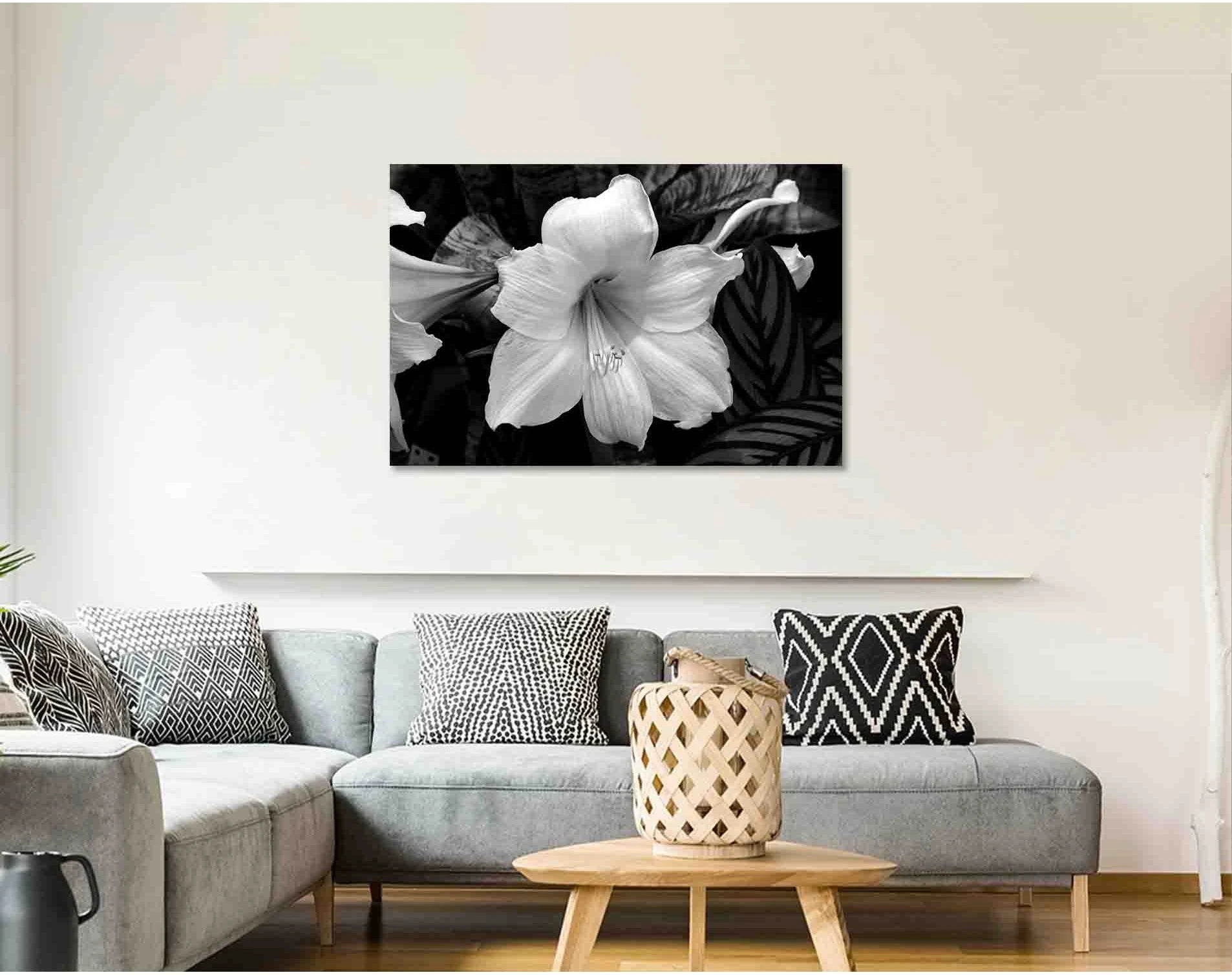 Lily flower №D2832 Ready to Hang Canvas Print - Zellart Canvas Prints 0new, ALL_Products, Black & White Wall Art