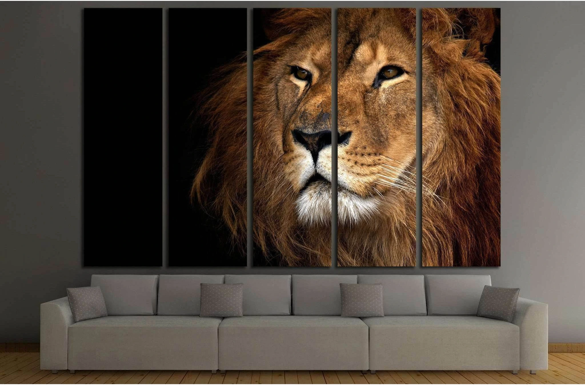 lion №1837 Ready to Hang Canvas Print - Zellart Canvas Prints ALL_Products, Lion, s-1837