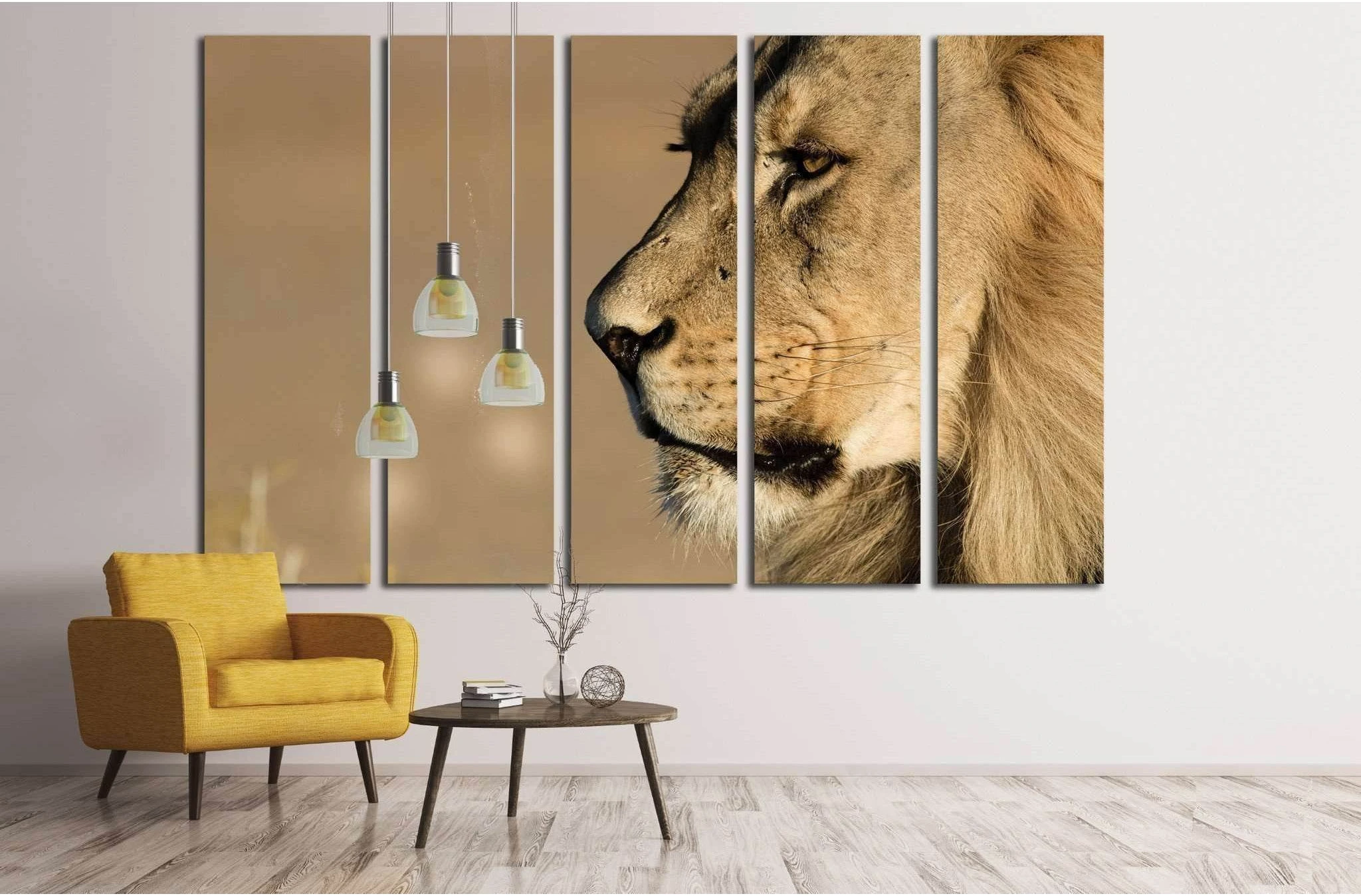 Lion Stare Head shot №1851 Ready to Hang Canvas Print - Zellart Canvas Prints ALL_Products, Lion, s-1851