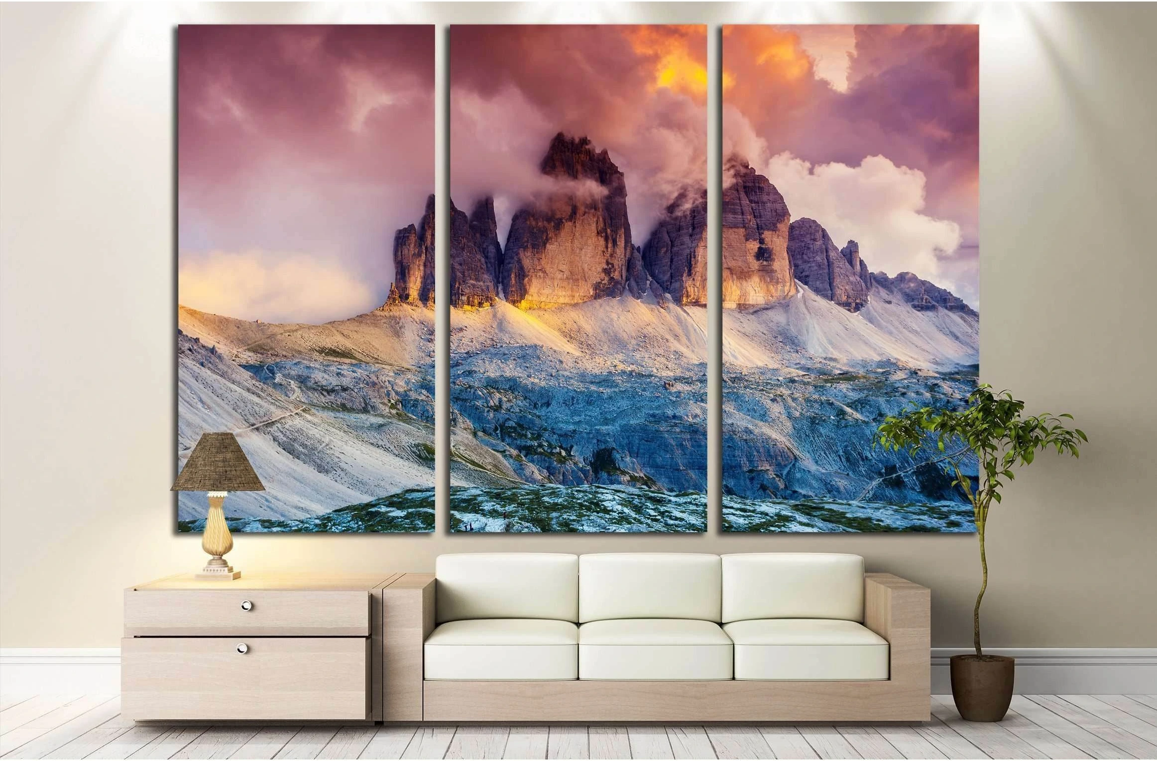 Location Auronzo, Italy, Europe. Dramatic scene. Beauty world. №3079 Ready to Hang Canvas Print - Zellart Canvas Prints ALL_Products, s-3079