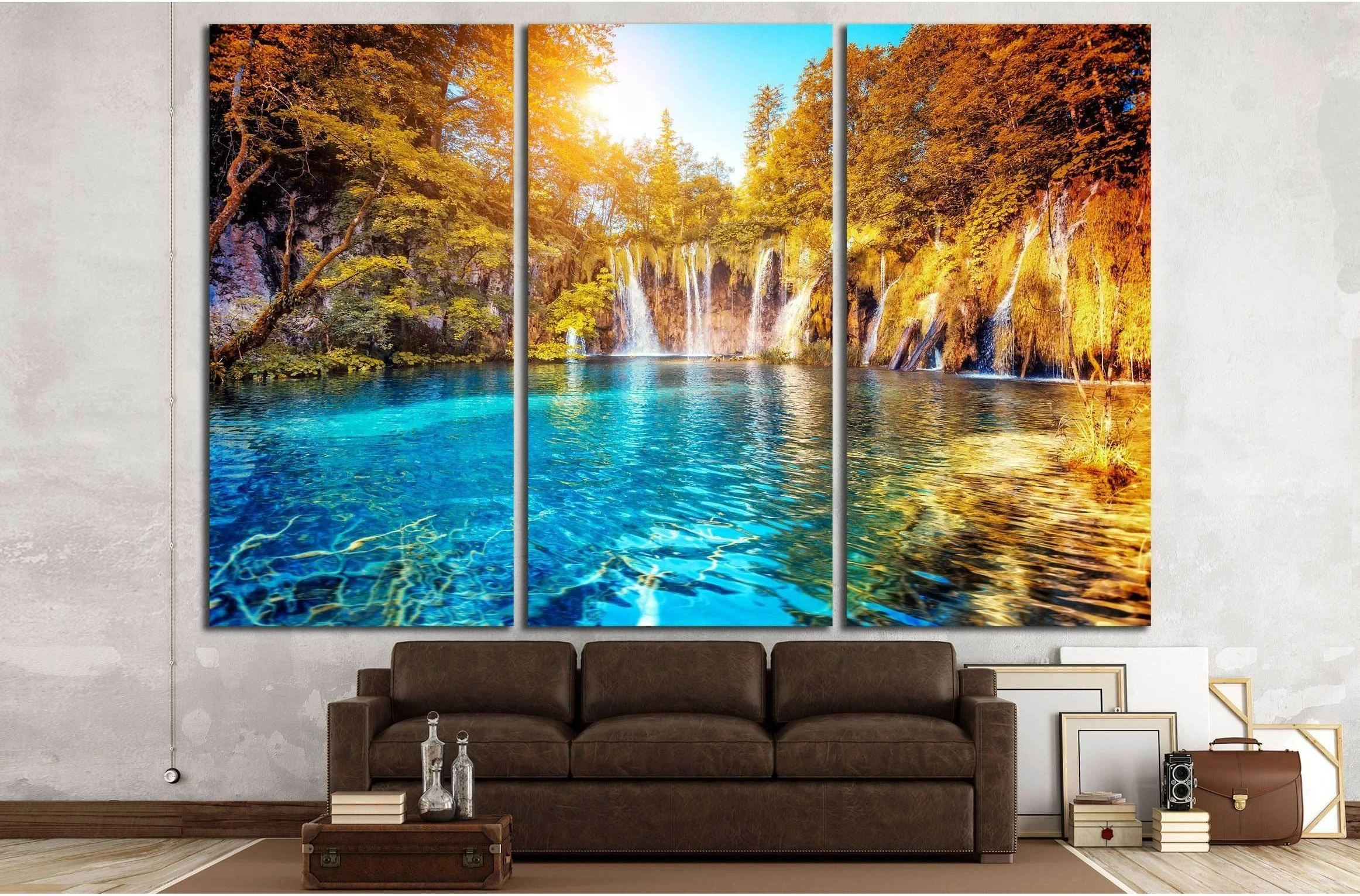 Location famous resort Plitvice Lakes National Park, Croatia, Europe №3088 Ready to Hang Canvas Print - Zellart Canvas Prints ALL_Products, s-3088