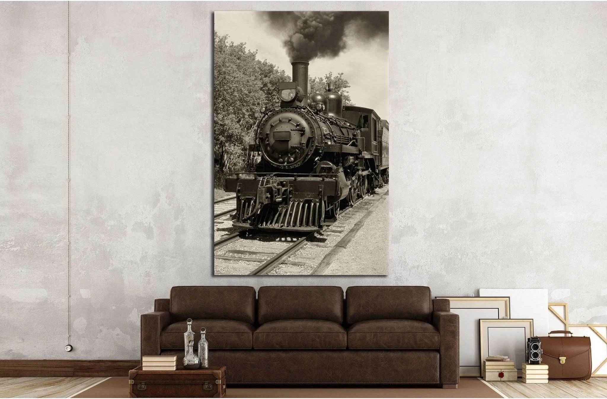 Locomotive Wall Art №235 Ready to Hang Canvas Print - Zellart Canvas Prints ALL_Products, wd-235