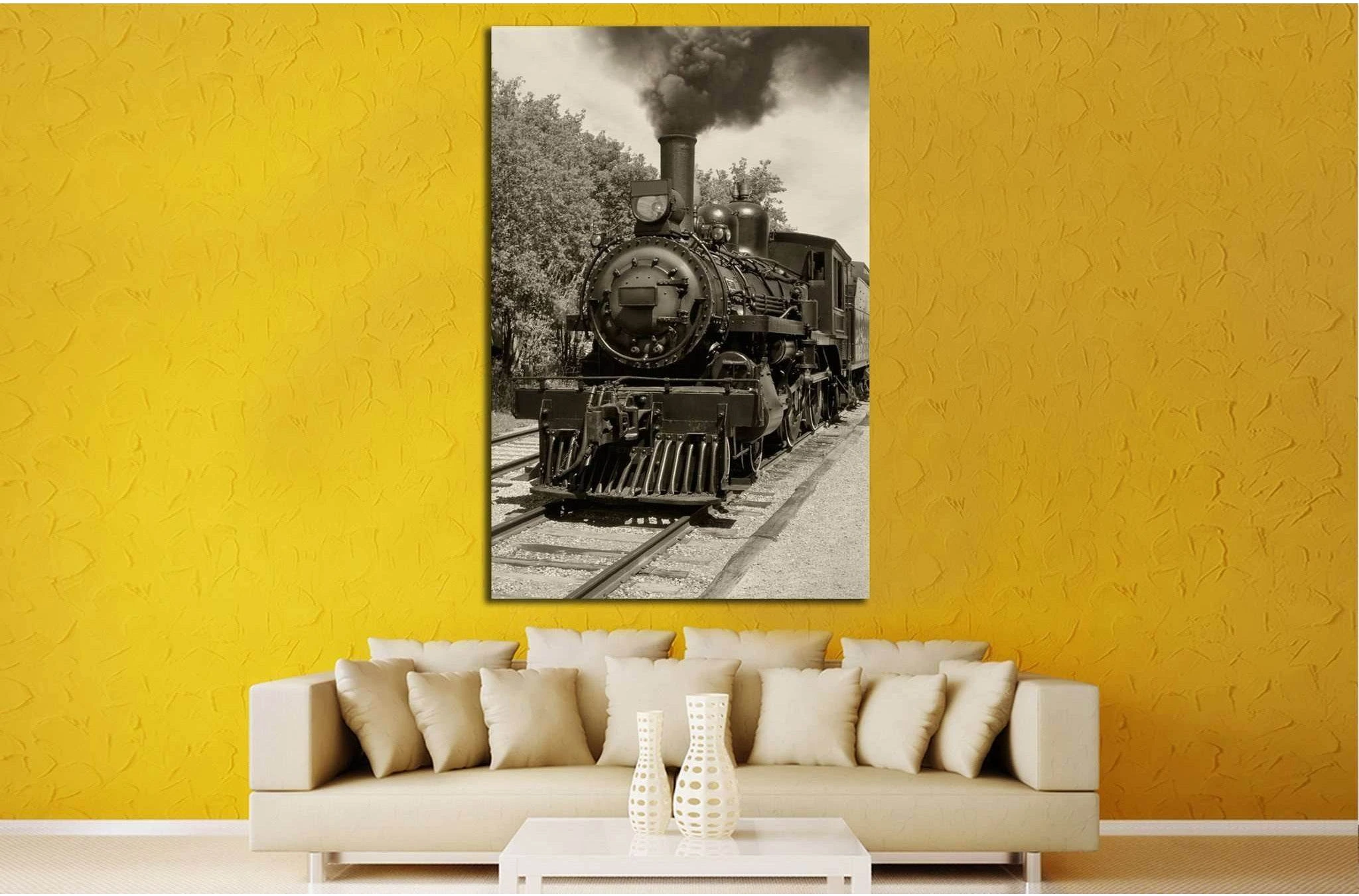 Locomotive Wall Art №235 Ready to Hang Canvas Print - Zellart Canvas Prints ALL_Products, wd-235