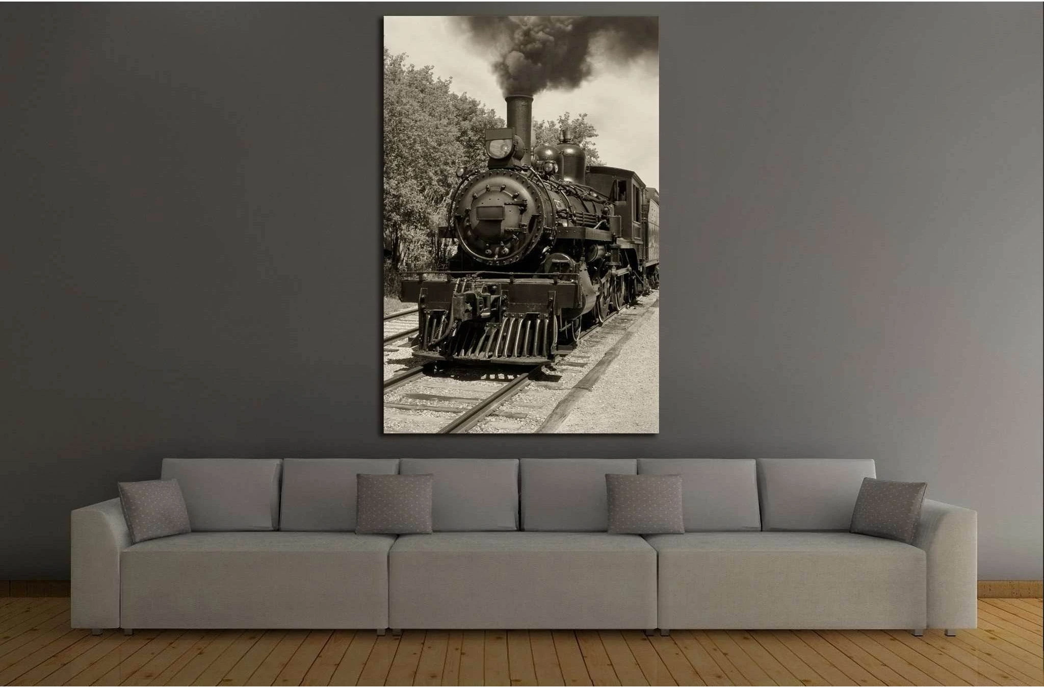 Locomotive Wall Art №235 Ready to Hang Canvas Print - Zellart Canvas Prints ALL_Products, wd-235