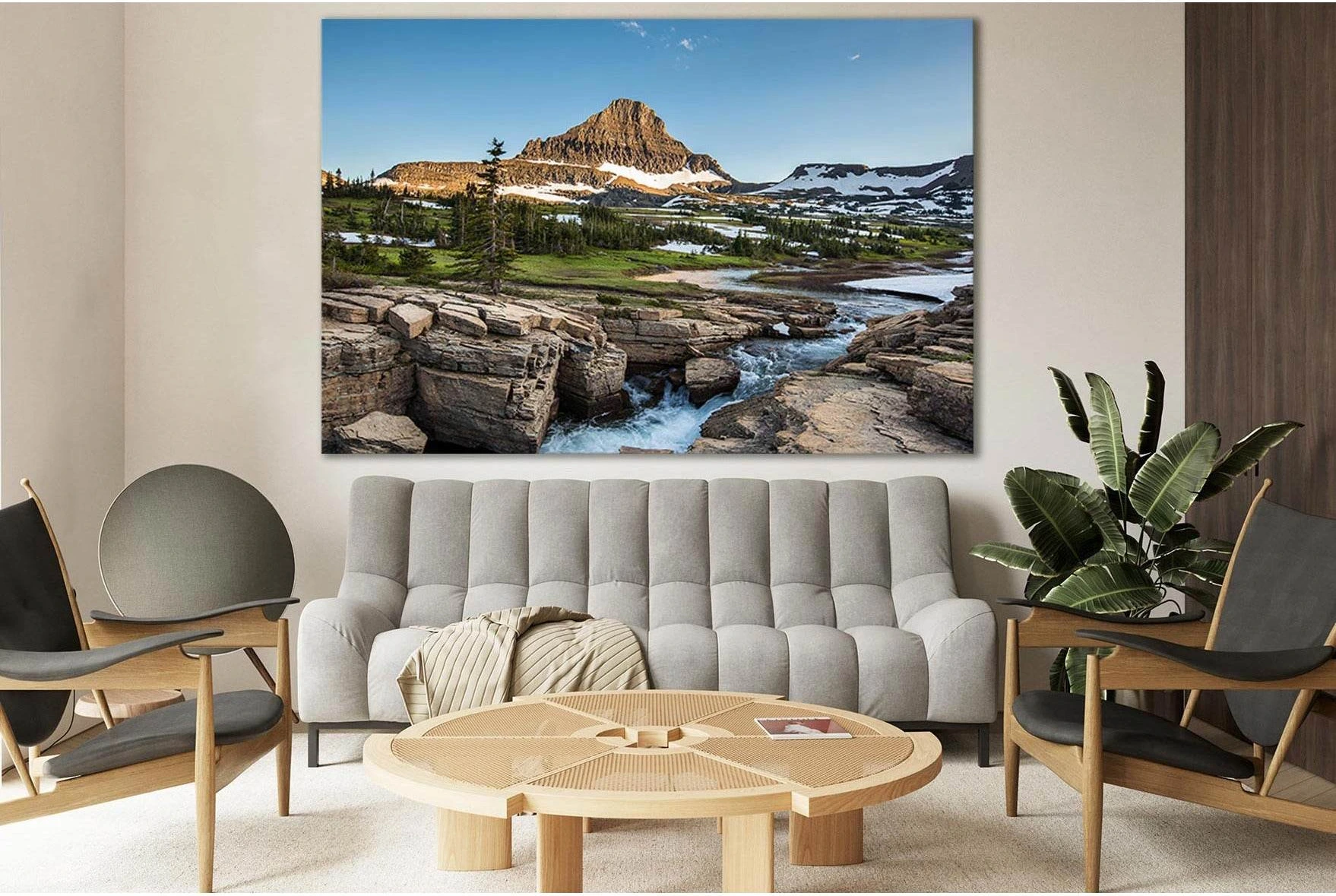 Logan Pass Glacier №SL1343 Ready to Hang Canvas Print - Zellart Canvas Prints 0new, ALL_Products, Glacials, Mountains Wall Art