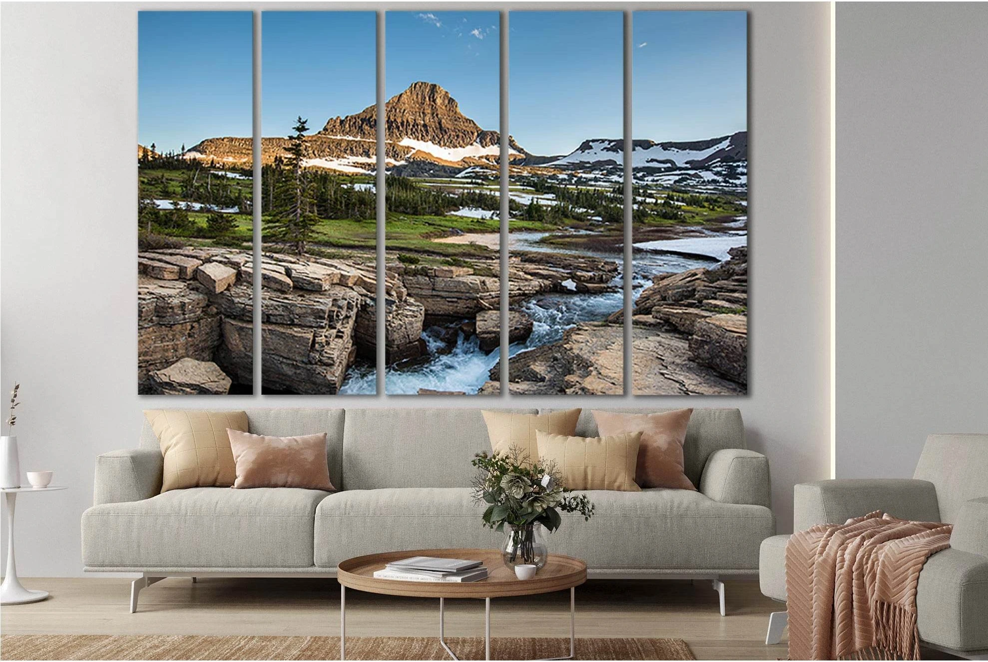 Logan Pass Glacier №SL1343 Ready to Hang Canvas Print - Zellart Canvas Prints 0new, ALL_Products, Glacials, Mountains Wall Art