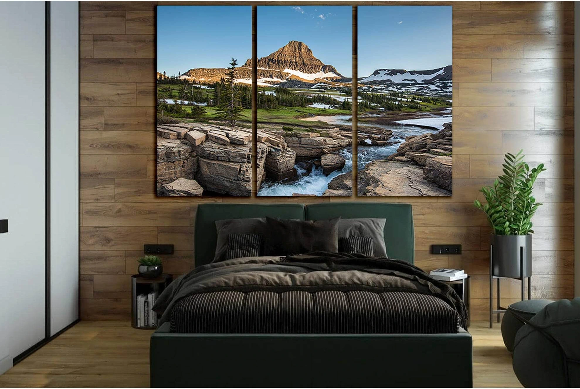Logan Pass Glacier №SL1343 Ready to Hang Canvas Print - Zellart Canvas Prints 0new, ALL_Products, Glacials, Mountains Wall Art