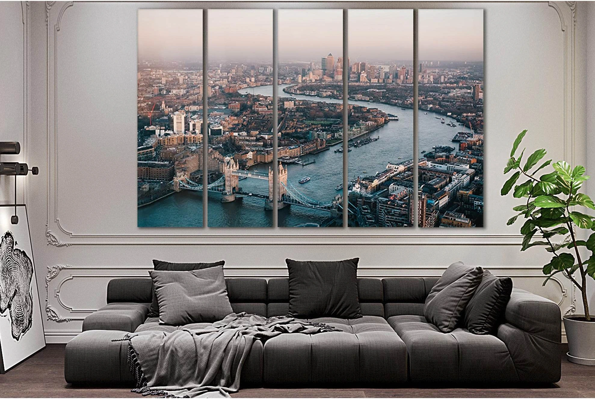 London Beautiful Skyline №SL341 Ready to Hang Canvas Print - Zellart Canvas Prints 0new, ALL_Products, Cityscapes & Skylines