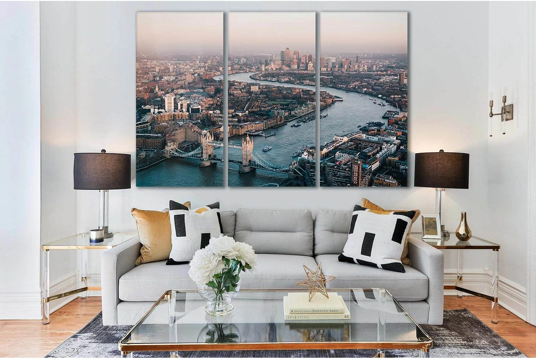 London Beautiful Skyline №SL341 Ready to Hang Canvas Print - Zellart Canvas Prints 0new, ALL_Products, Cityscapes & Skylines