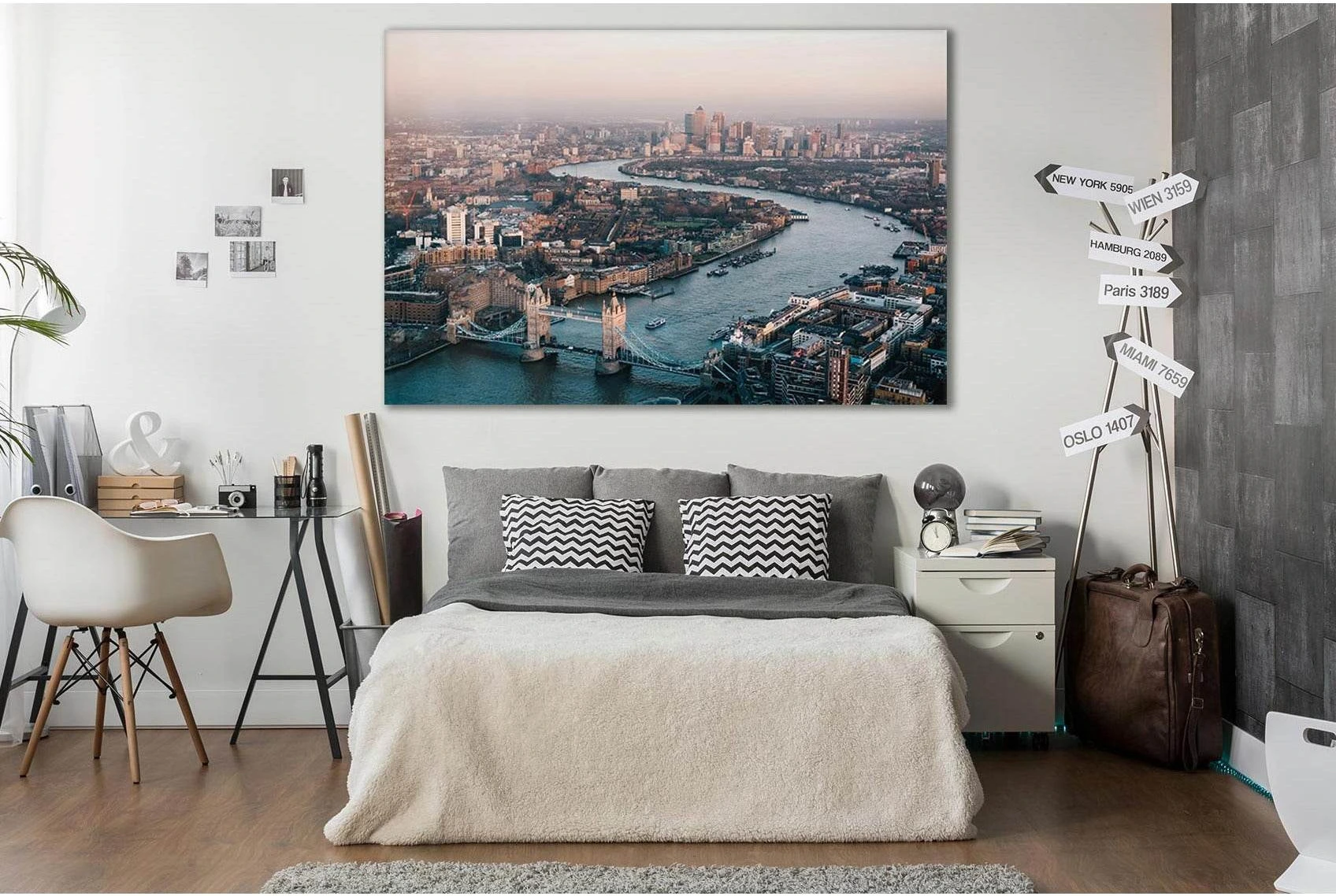 London Beautiful Skyline №SL341 Ready to Hang Canvas Print - Zellart Canvas Prints 0new, ALL_Products, Cityscapes & Skylines