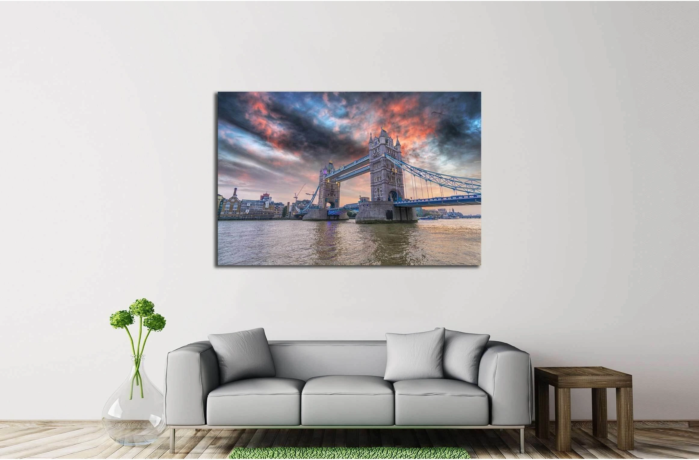 London Bridge at sunset №2266 Ready to Hang Canvas Print - Zellart Canvas Prints ALL_Products, s-2266