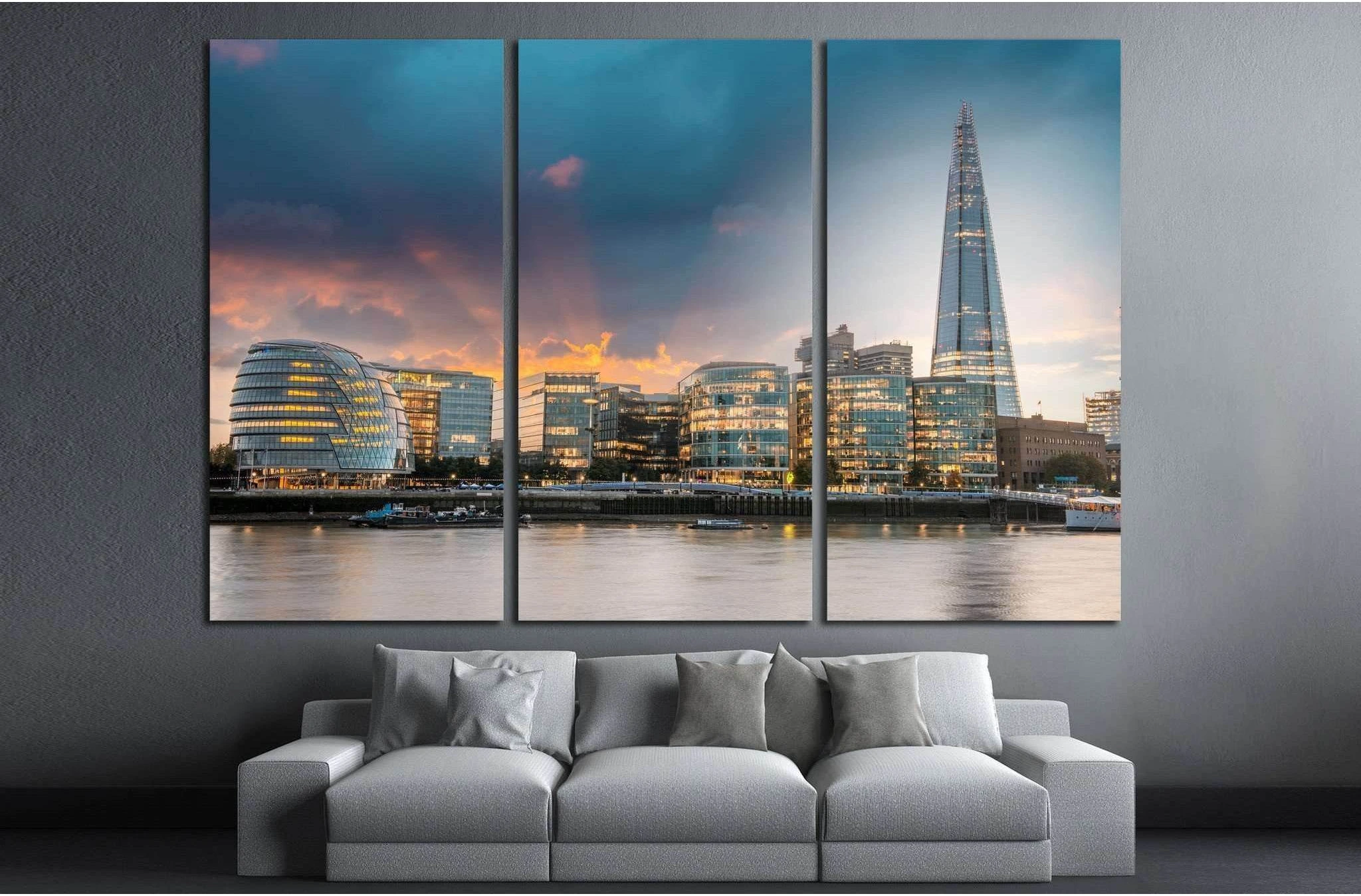 London city hall №785 Ready to Hang Canvas Print - Zellart Canvas Prints ALL_Products, s-785