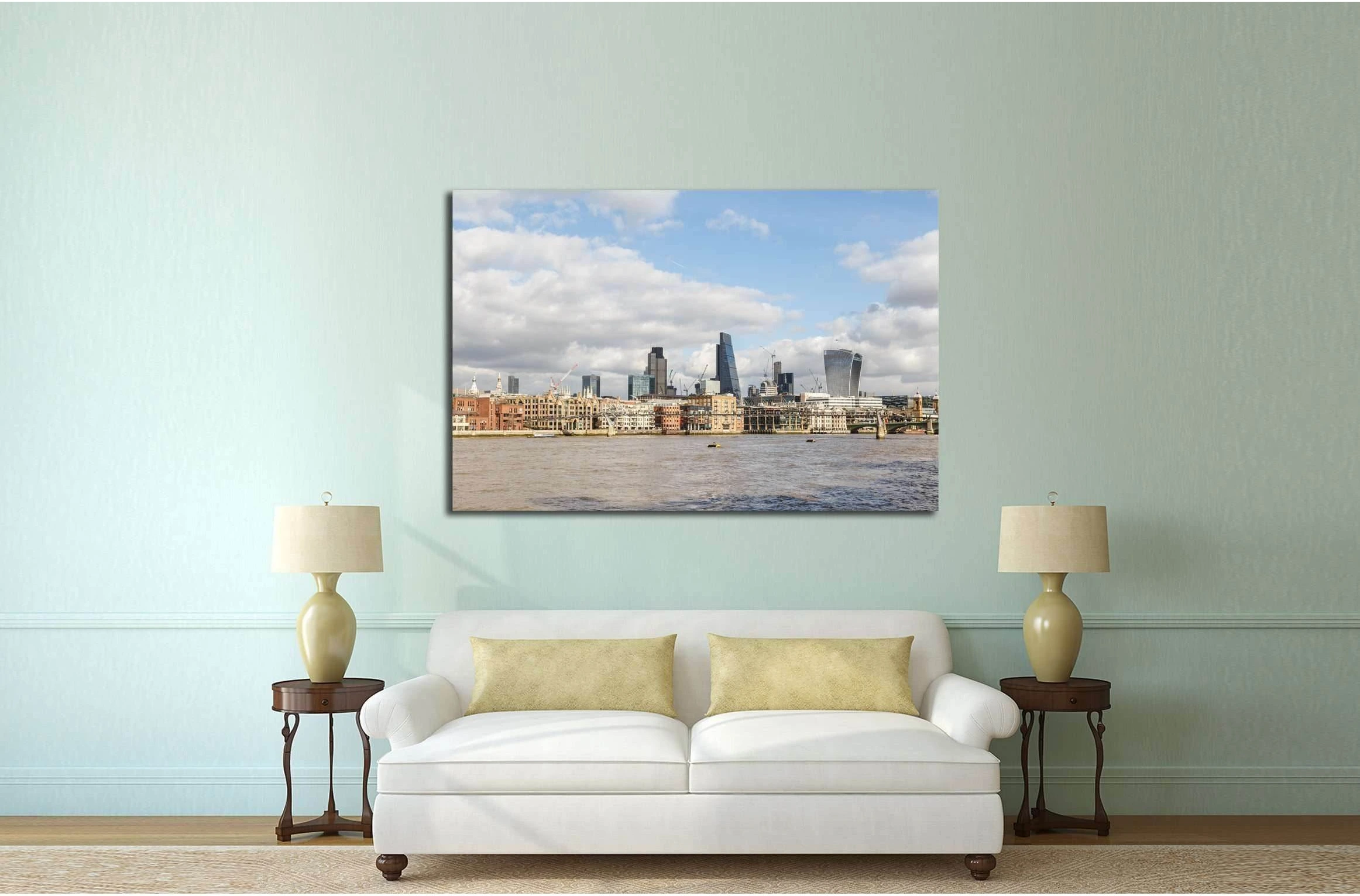 London skyline including The Leadenhall Building and 20 Fenchurch Street №2938 Ready to Hang Canvas Print - Zellart Canvas Prints ALL_Products, s-2938