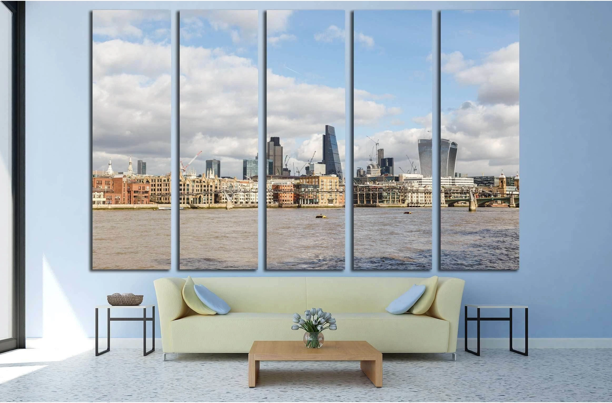 London skyline including The Leadenhall Building and 20 Fenchurch Street №2938 Ready to Hang Canvas Print - Zellart Canvas Prints ALL_Products, s-2938