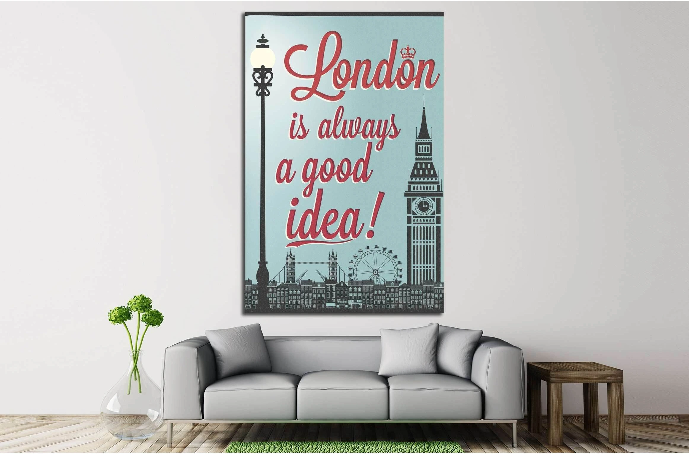 London Symbols And Landmarks №4526 Ready to Hang Canvas Print - Zellart Canvas Prints ALL_Products, s-4526