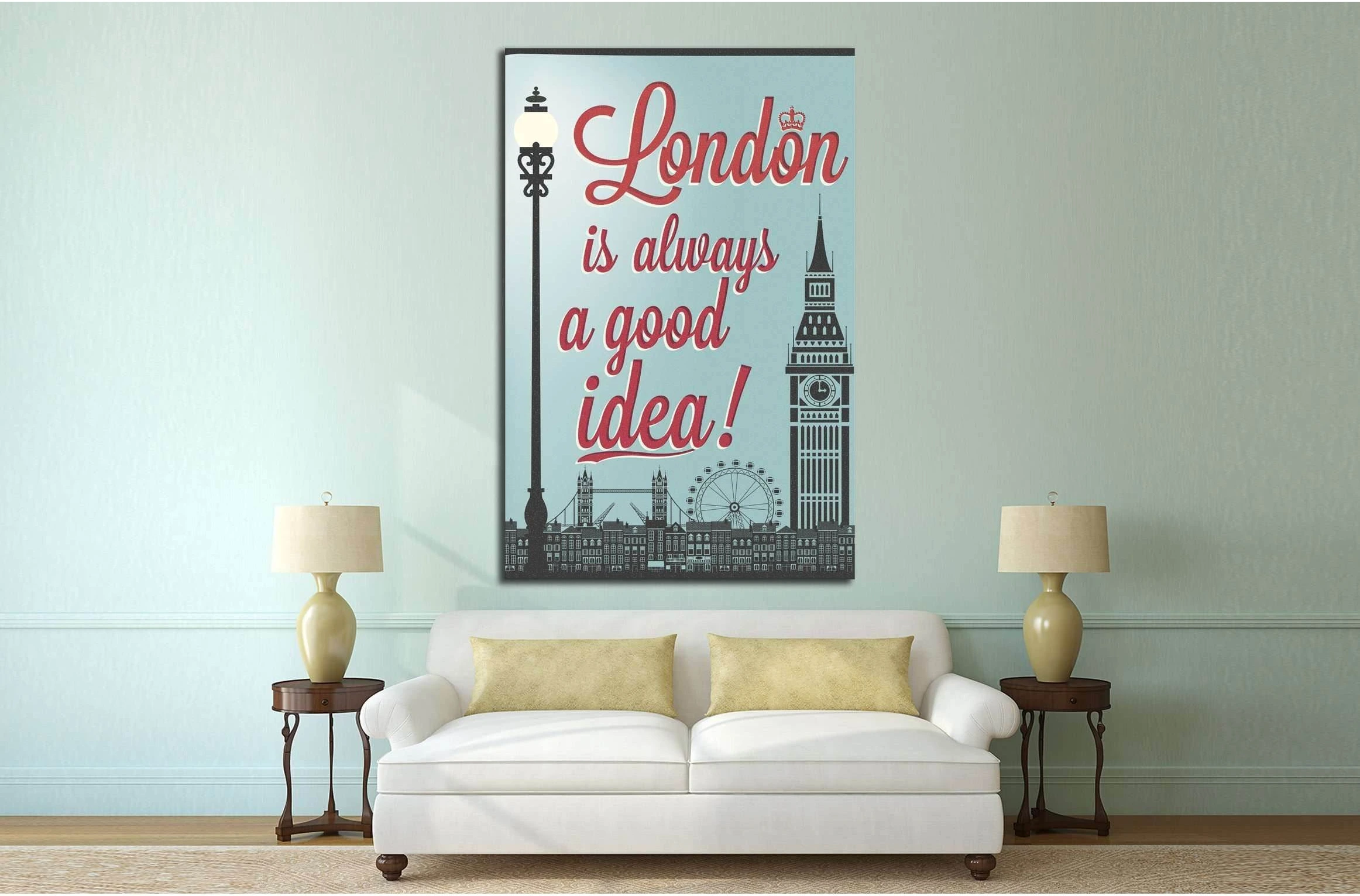 London Symbols And Landmarks №4526 Ready to Hang Canvas Print - Zellart Canvas Prints ALL_Products, s-4526