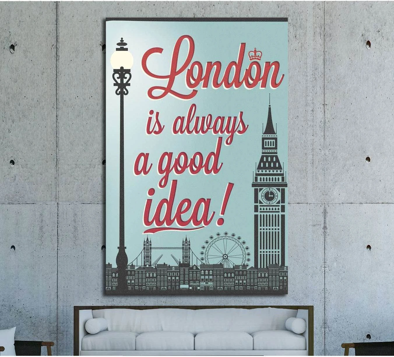 London Symbols And Landmarks №4526 Ready to Hang Canvas Print - Zellart Canvas Prints ALL_Products, s-4526