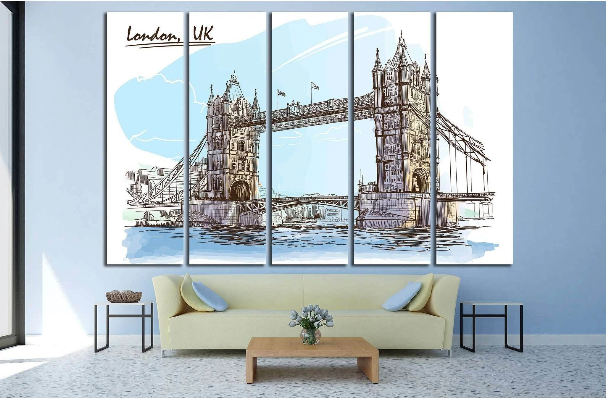 London, UK №577 Ready to Hang Canvas Print - Zellart Canvas Prints ALL_Products, s-577
