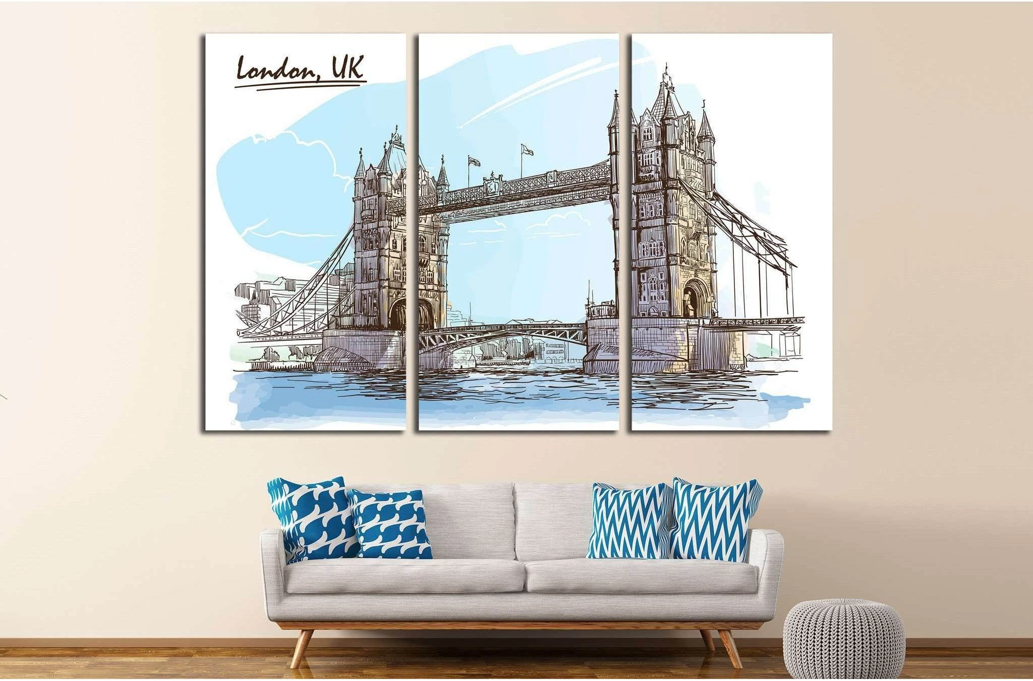 London, UK №577 Ready to Hang Canvas Print - Zellart Canvas Prints ALL_Products, s-577