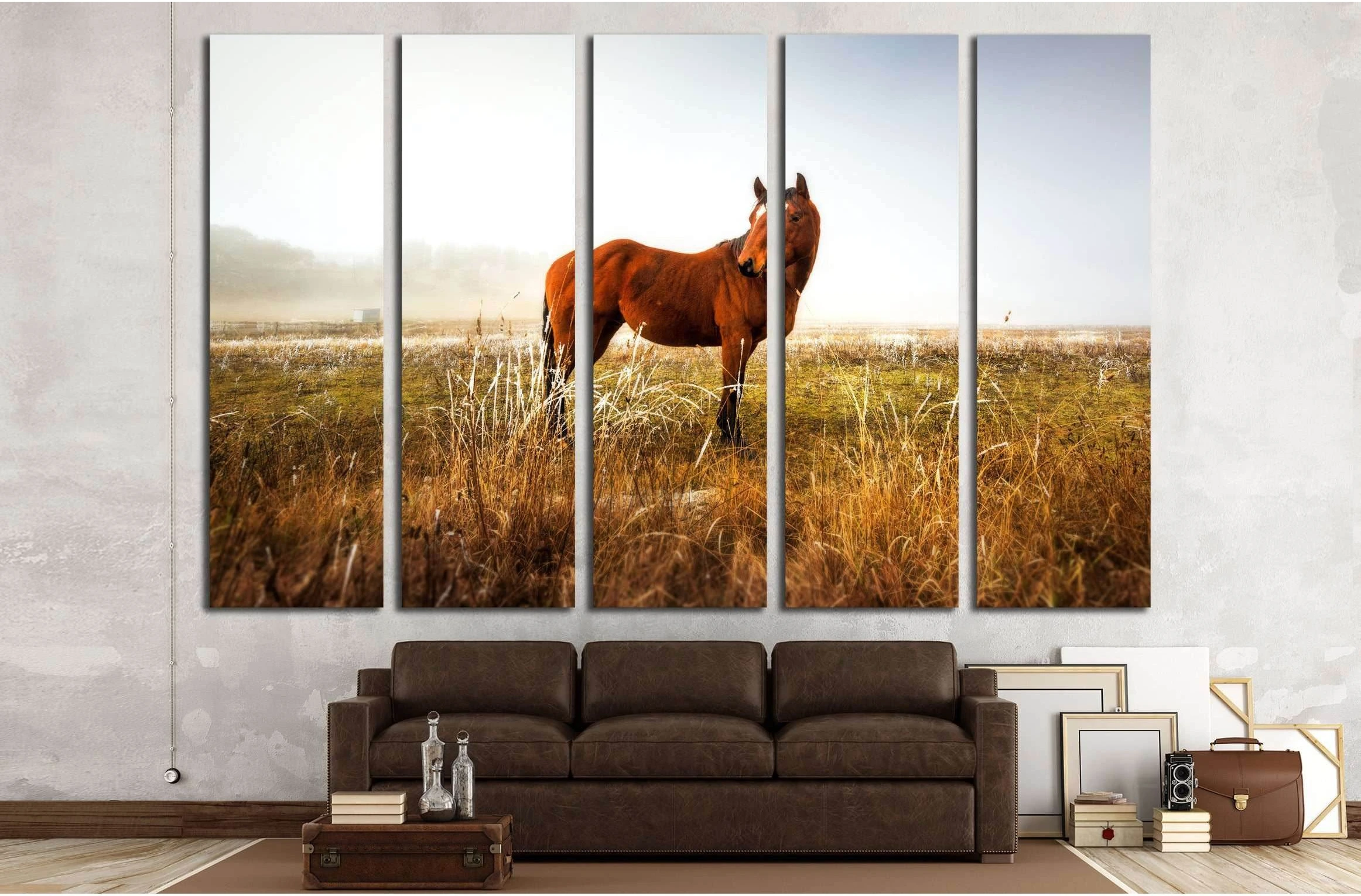 Lonely horse wall art №5003 - Zellart Canvas Prints ALL_Products, Horses, s-5003