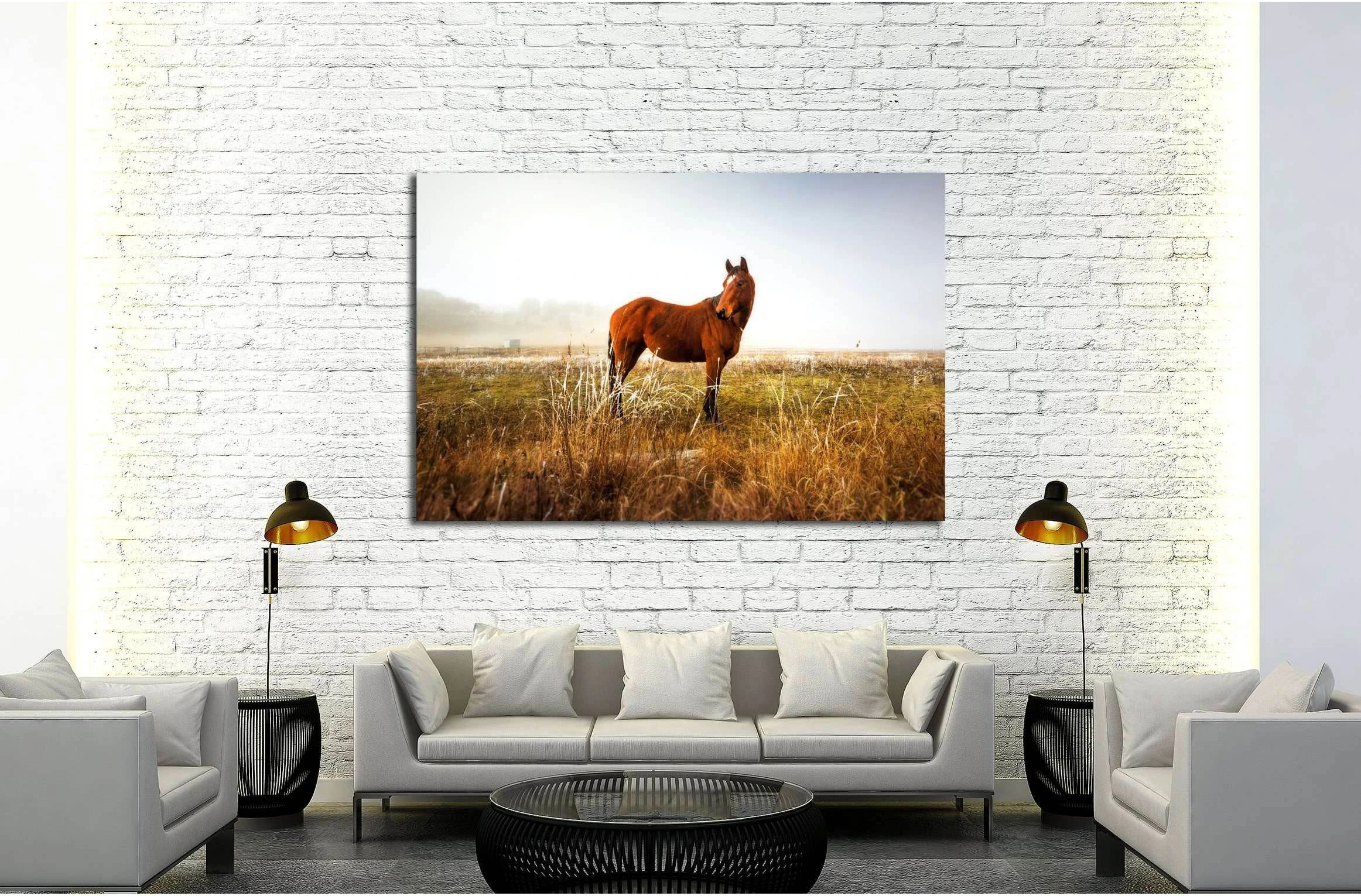 Lonely horse wall art №5003 - Zellart Canvas Prints ALL_Products, Horses, s-5003