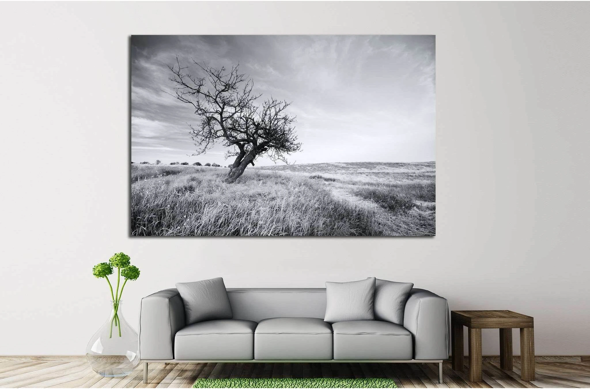Lonely tree №628 Ready to Hang Canvas Print - Zellart Canvas Prints ALL_Products, s-628