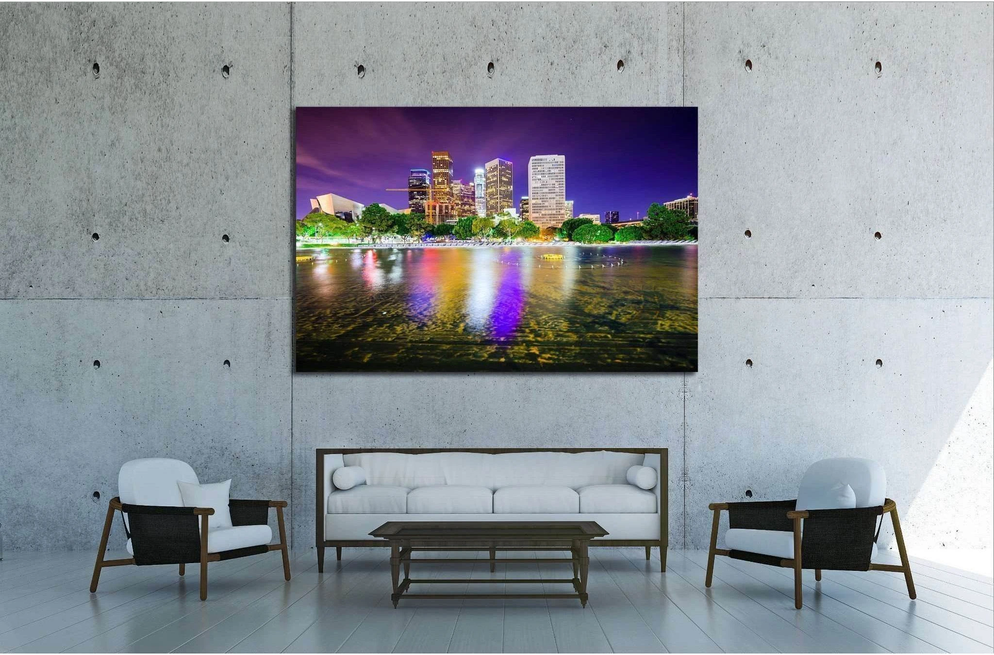 Los Angeles, California, USA downtown city skyline №1695 Ready to Hang Canvas Print - Zellart Canvas Prints ALL_Products, s-1695