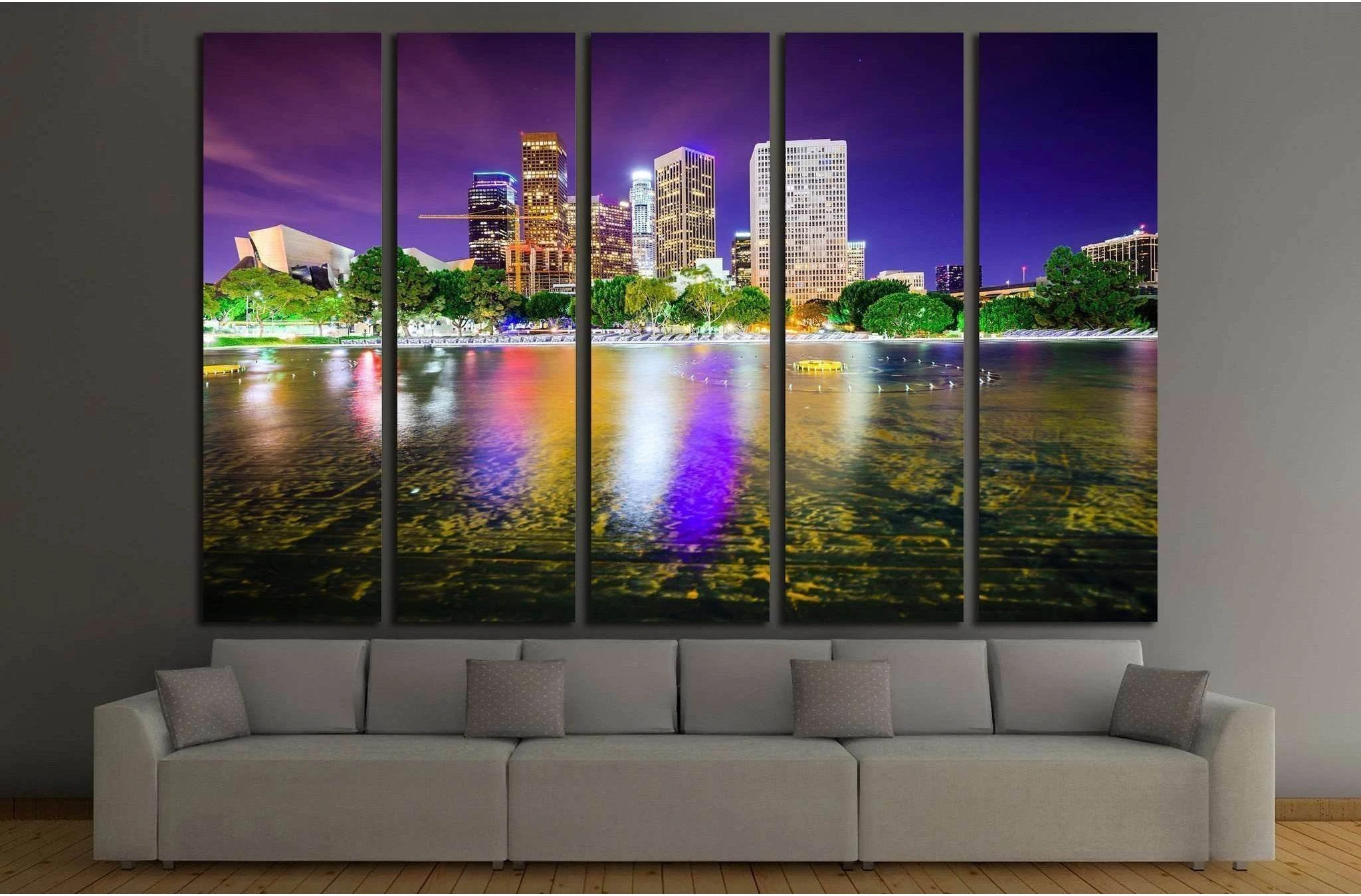 Los Angeles, California, USA downtown city skyline №1695 Ready to Hang Canvas Print - Zellart Canvas Prints ALL_Products, s-1695