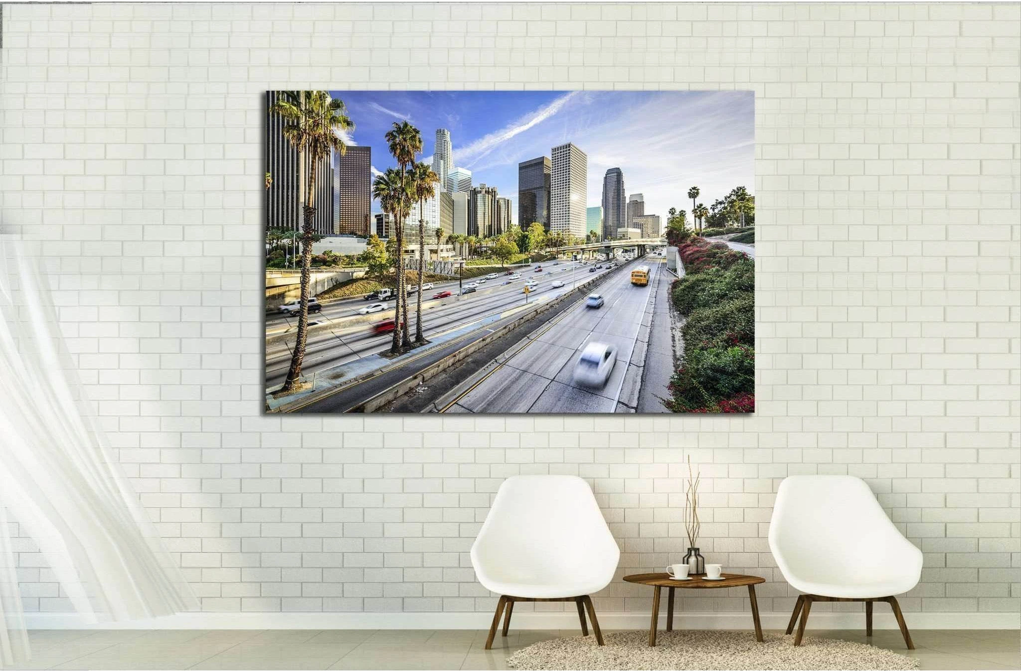Los Angeles, California, USA downtown cityscape №1635 Ready to Hang Canvas Print - Zellart Canvas Prints ALL_Products, s-1635