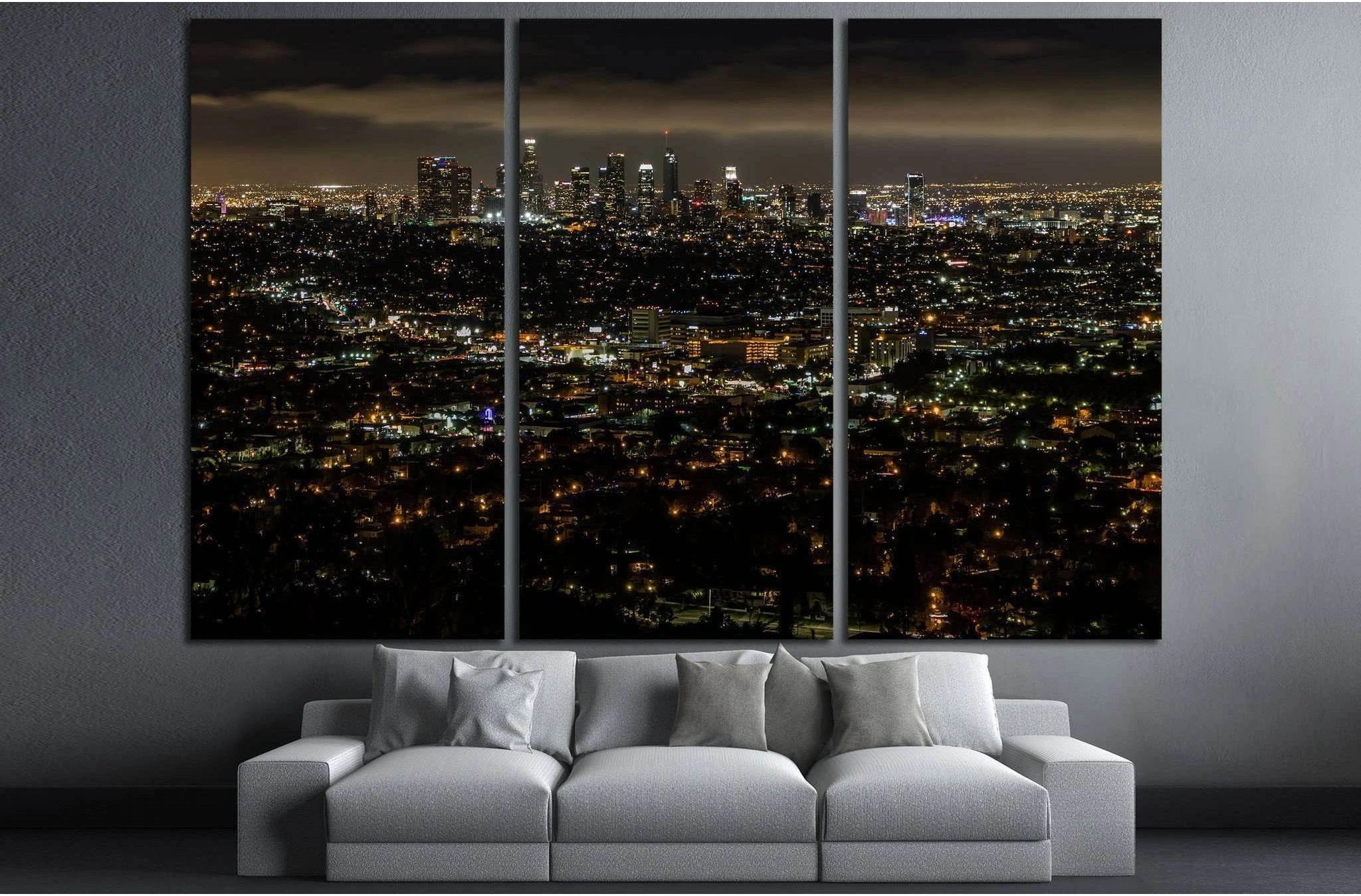 Los Angeles skyline №820 Ready to Hang Canvas Print - Zellart Canvas Prints ALL_Products, s-820