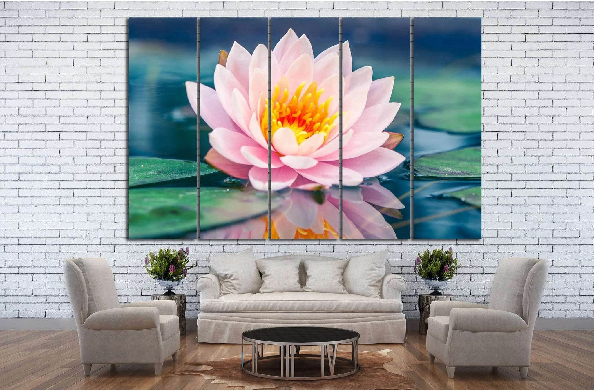 lotus flower in pond №15 Ready to Hang Canvas Print - Zellart Canvas Prints ALL_Products, s-15