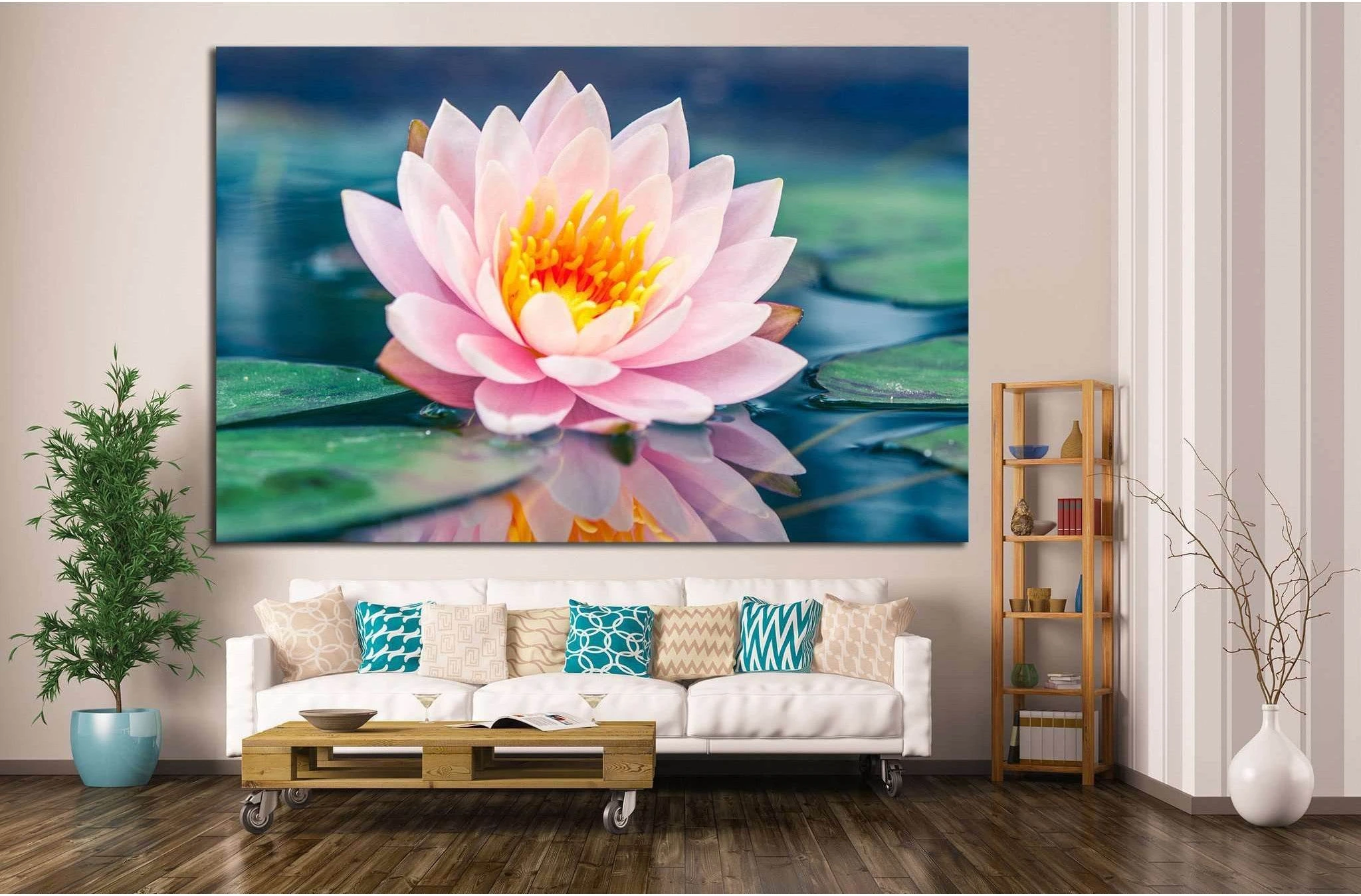lotus flower in pond №15 Ready to Hang Canvas Print - Zellart Canvas Prints ALL_Products, s-15