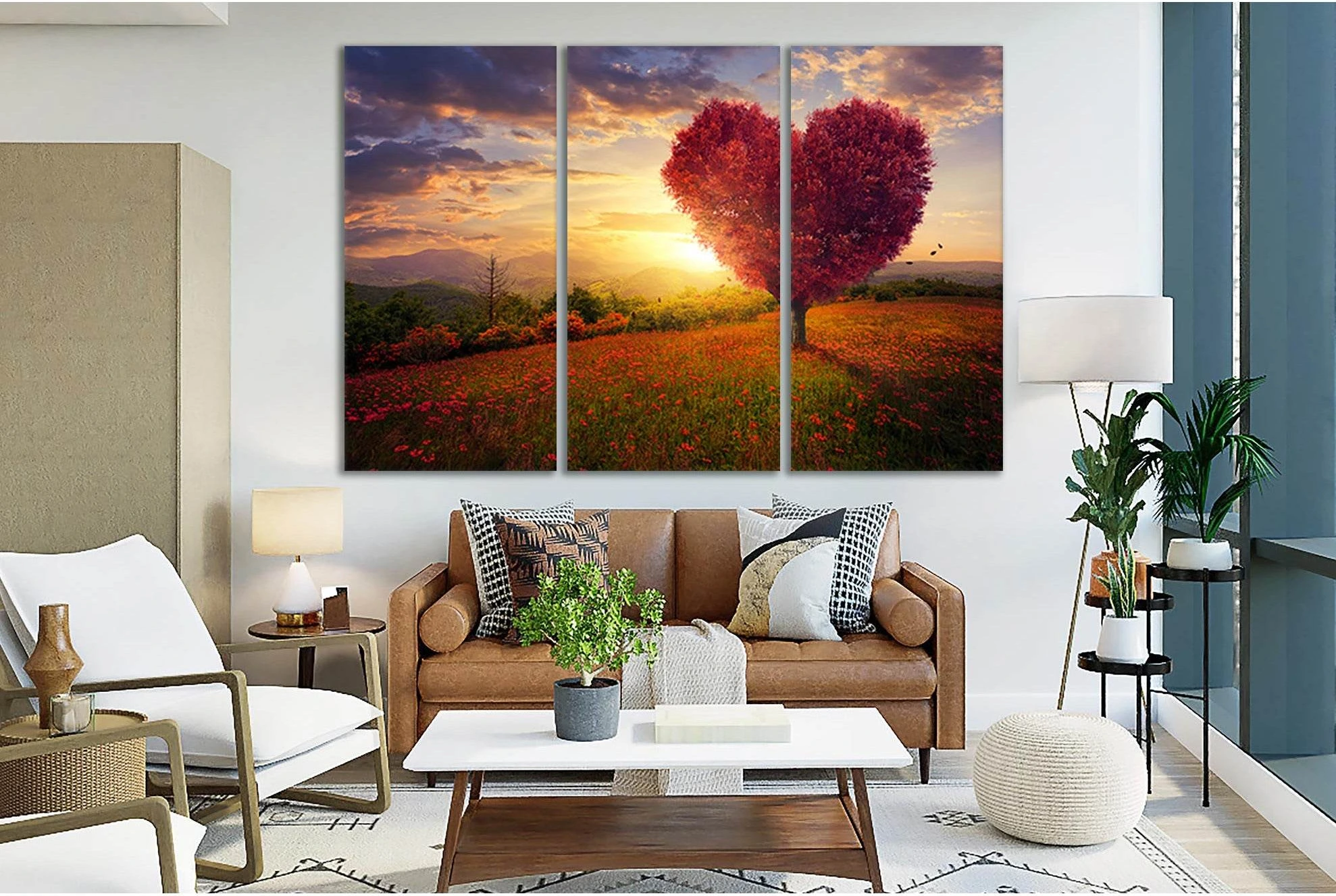 Love Tree Beautiful Sunset №SL233 Ready to Hang Canvas Print - Zellart Canvas Prints 0new, ALL_Products, SUNRISE & SUNSET WALL ART