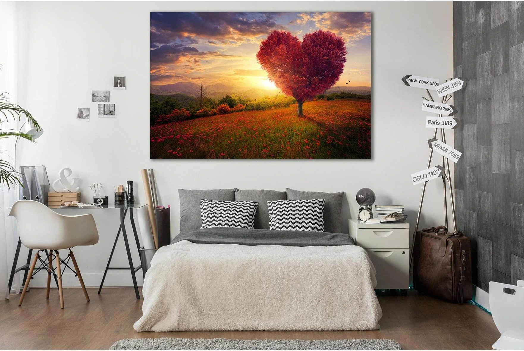 Love Tree Beautiful Sunset №SL233 Ready to Hang Canvas Print - Zellart Canvas Prints 0new, ALL_Products, SUNRISE & SUNSET WALL ART