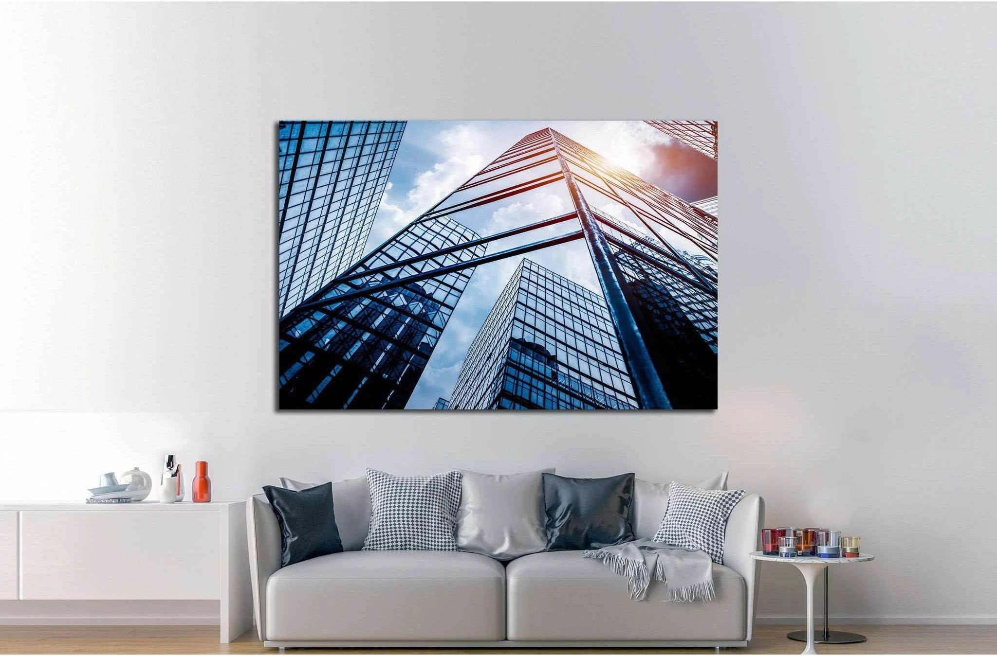 low angle view of skyscraper №1079 Ready to Hang Canvas Print - Zellart Canvas Prints ALL_Products, s-1079