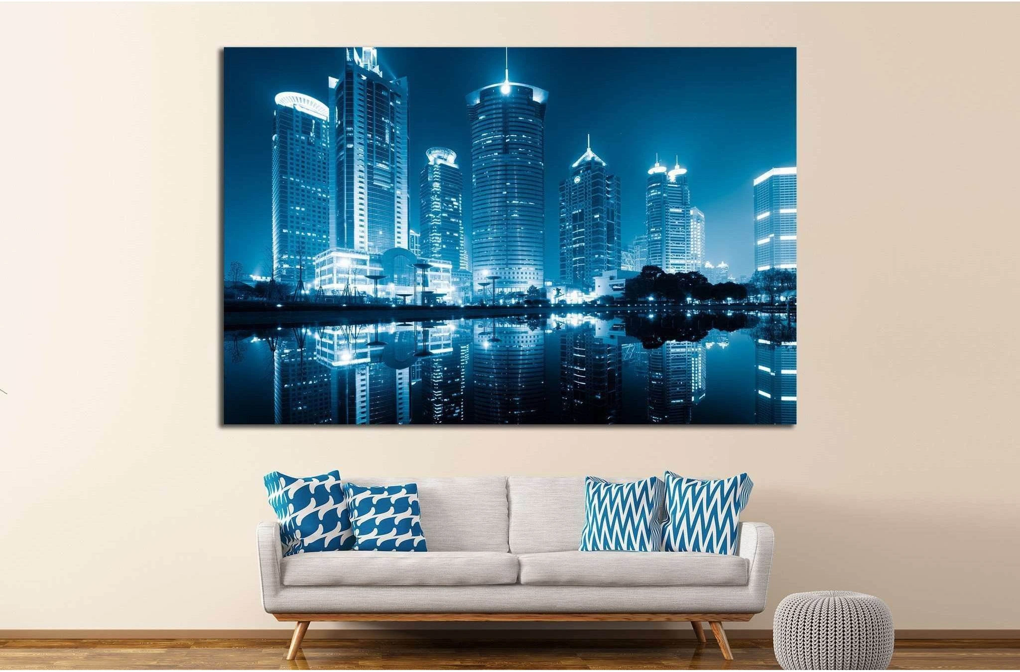 lujiazui financial centre, shanghai, china №1152 Ready to Hang Canvas Print - Zellart Canvas Prints ALL_Products, s-1152