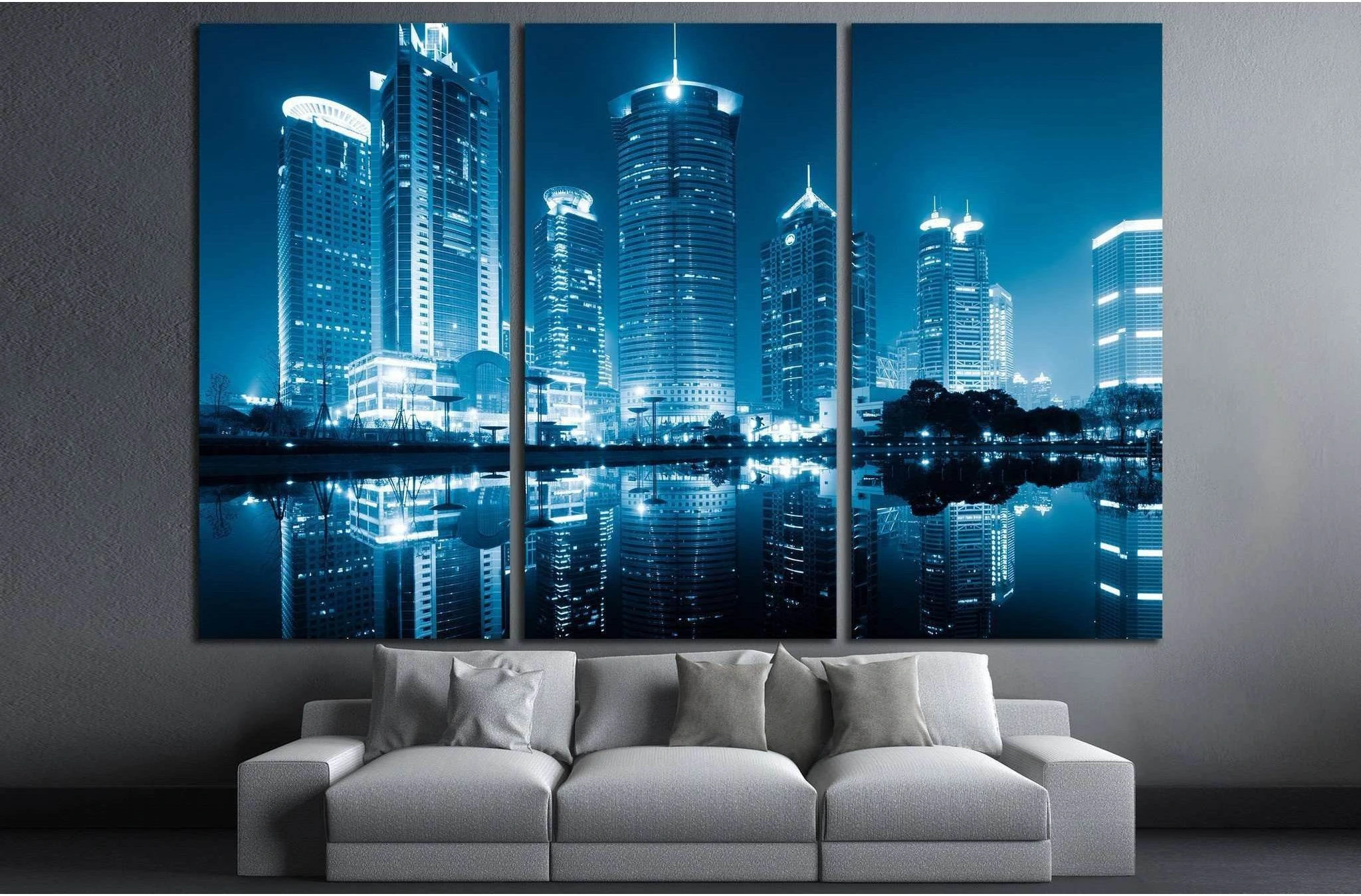 lujiazui financial centre, shanghai, china №1152 Ready to Hang Canvas Print - Zellart Canvas Prints ALL_Products, s-1152
