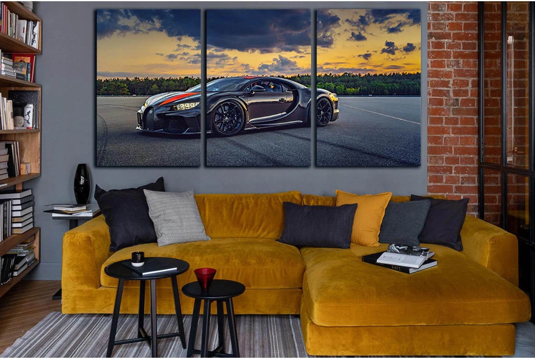 Luxury Beautiful Black Sports Car №SL1436 Ready to Hang Canvas Print - Zellart Canvas Prints 0new, ALL_Products, Engine