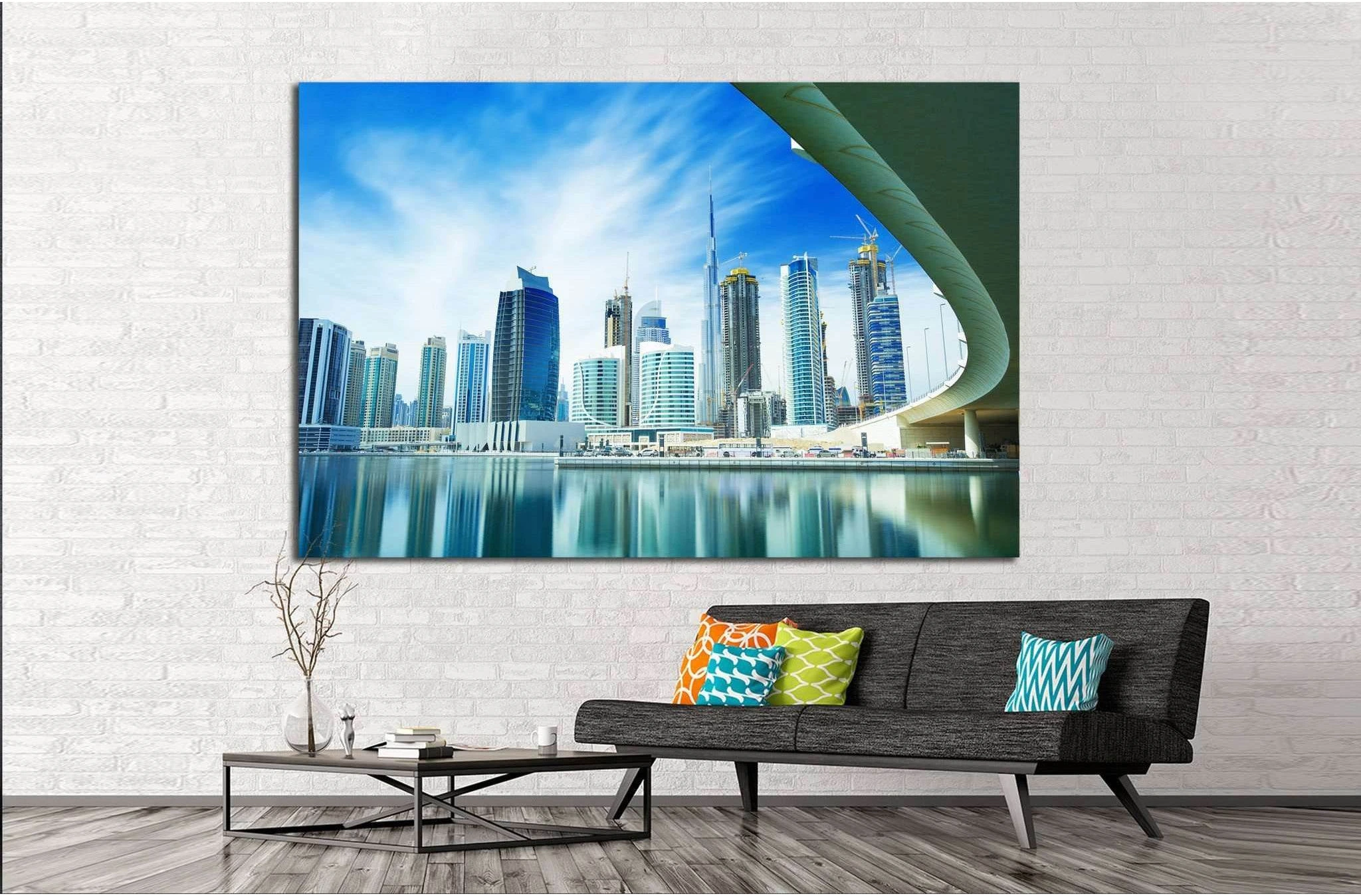 luxury center of Dubai,United Arab Emirates №1195 Ready to Hang Canvas Print - Zellart Canvas Prints ALL_Products, s-1195