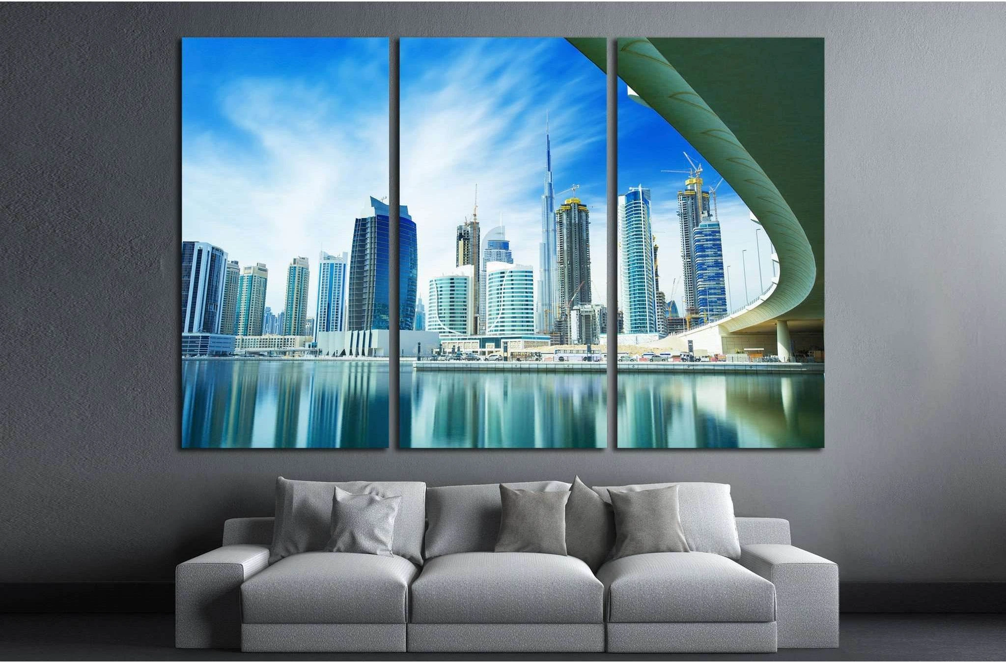luxury center of Dubai,United Arab Emirates №1195 Ready to Hang Canvas Print - Zellart Canvas Prints ALL_Products, s-1195