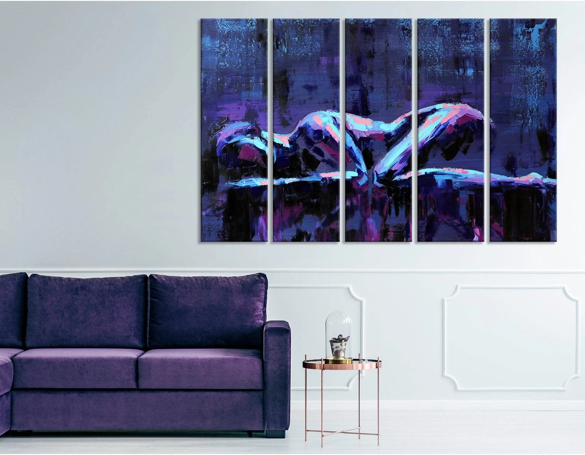 Lying Girls Abstract №04400 Ready to Hang Canvas Print - Zellart Canvas Prints ALL_Products