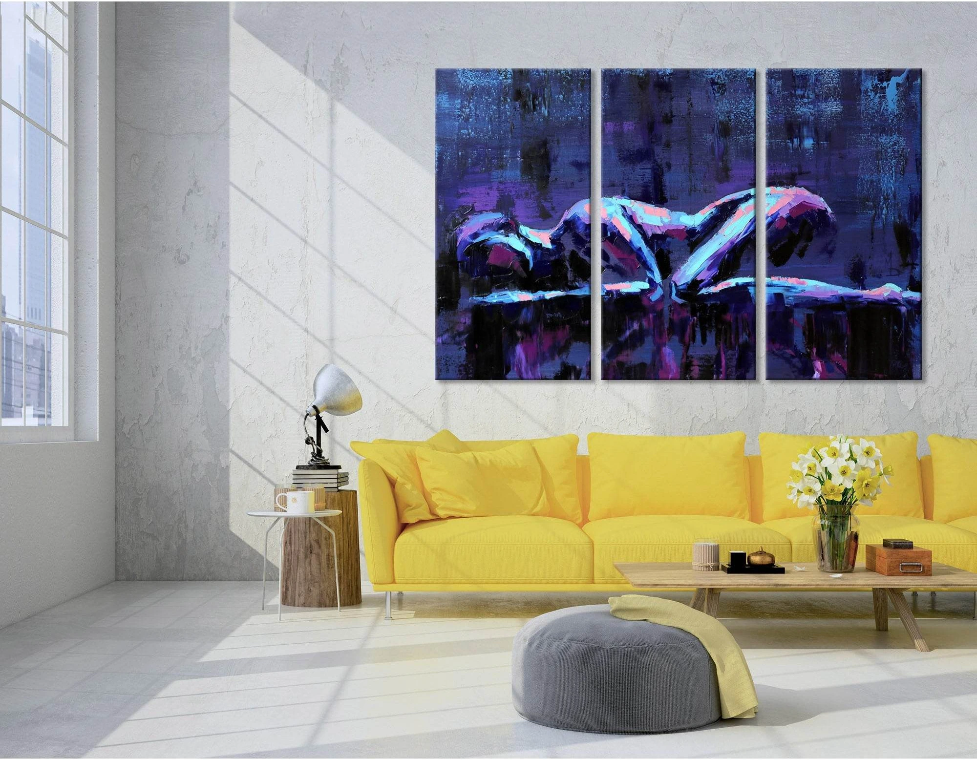 Lying Girls Abstract №04400 Ready to Hang Canvas Print - Zellart Canvas Prints ALL_Products