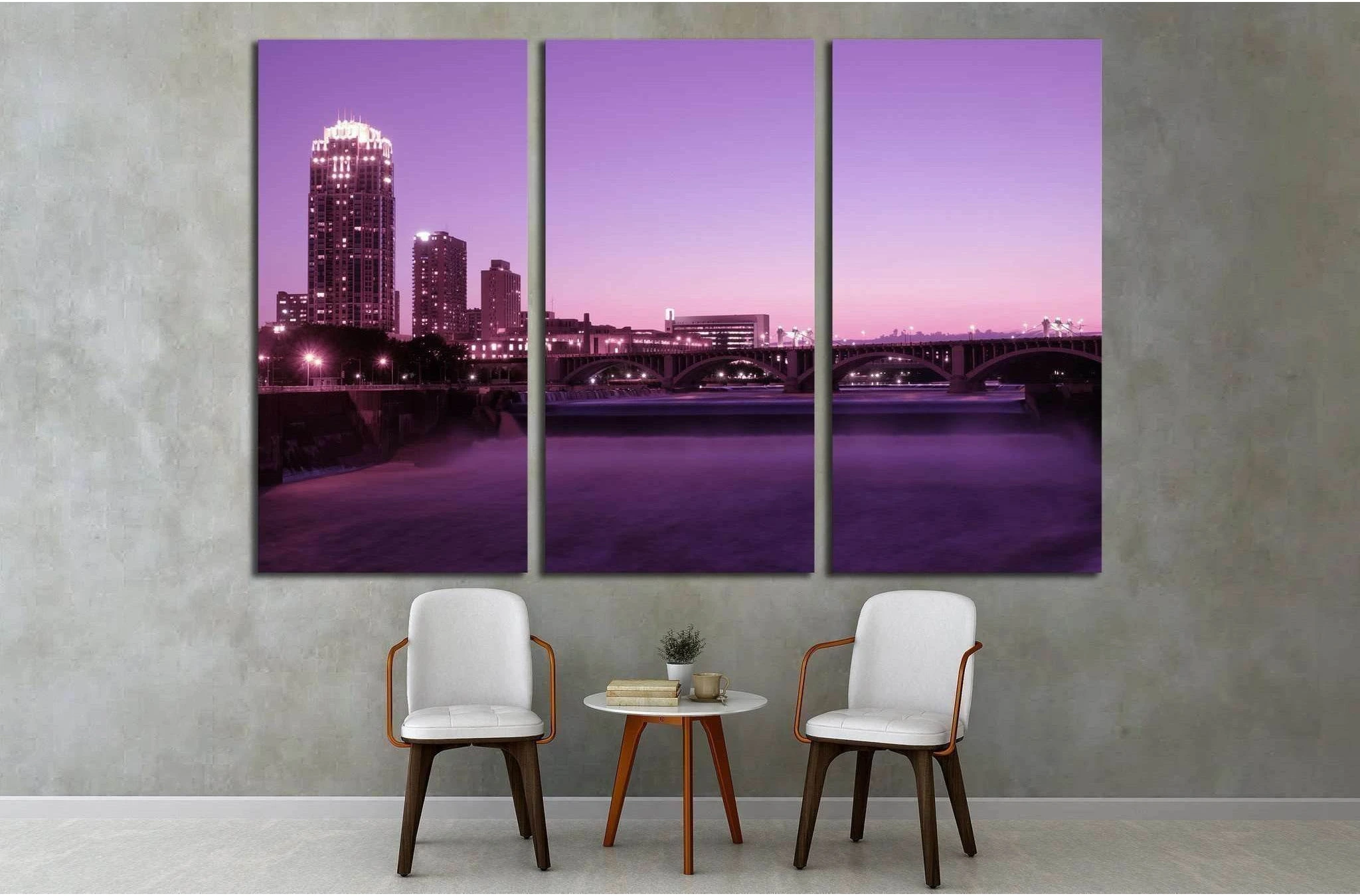 Magic hour in Minneapolis №1726 Ready to Hang Canvas Print - Zellart Canvas Prints ALL_Products, s-1726